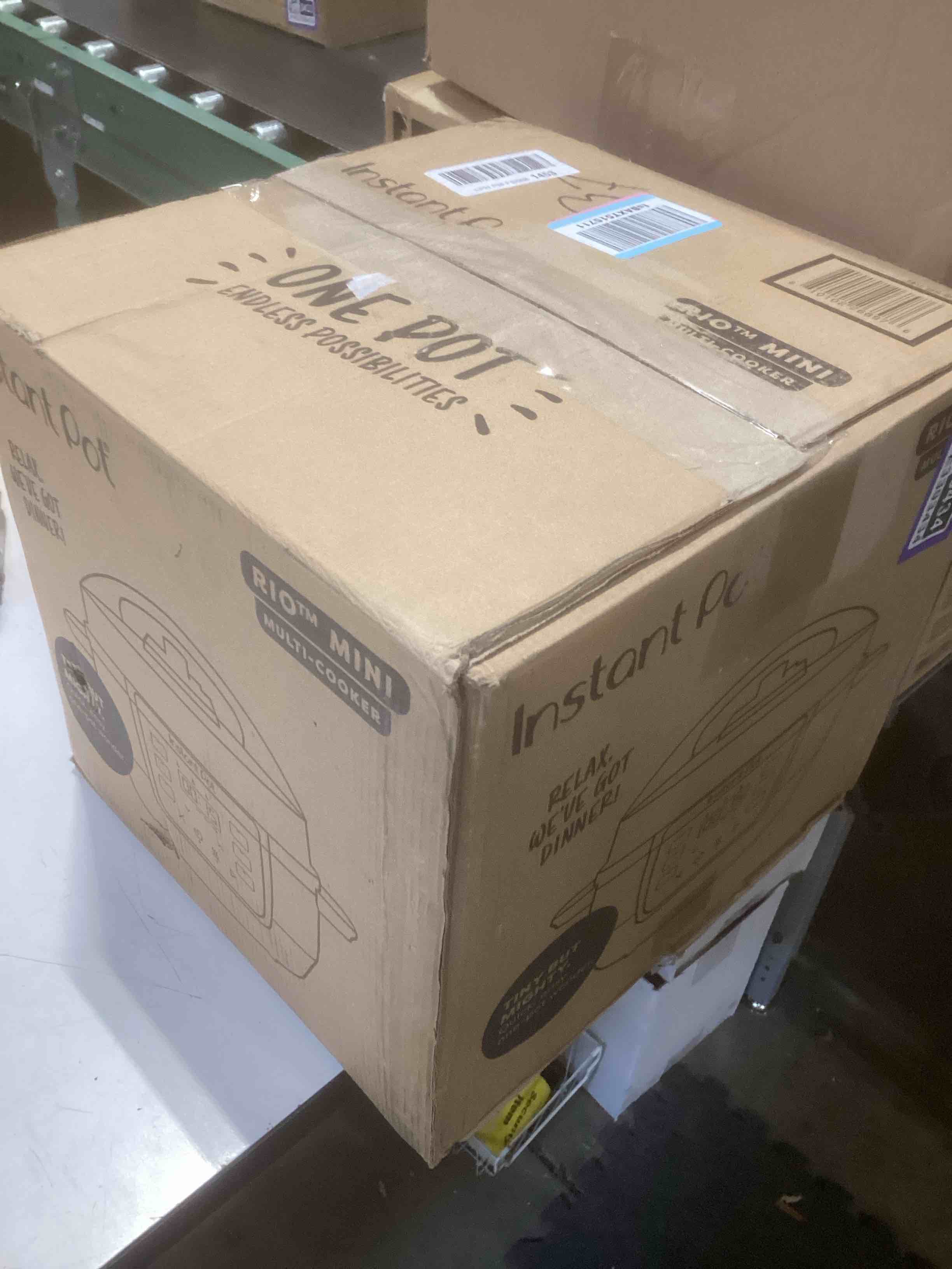 Condition photo showing As Is for Instant Pot 4QT RIO Mini 7-in-1 Multi-Cooker, Pressure Cooker, Slow cook, Sauté, Steam, Rice Maker, Yogurt, & Warmer, Sea Salt, 4 Quarts Sea Salt 4 Quarts