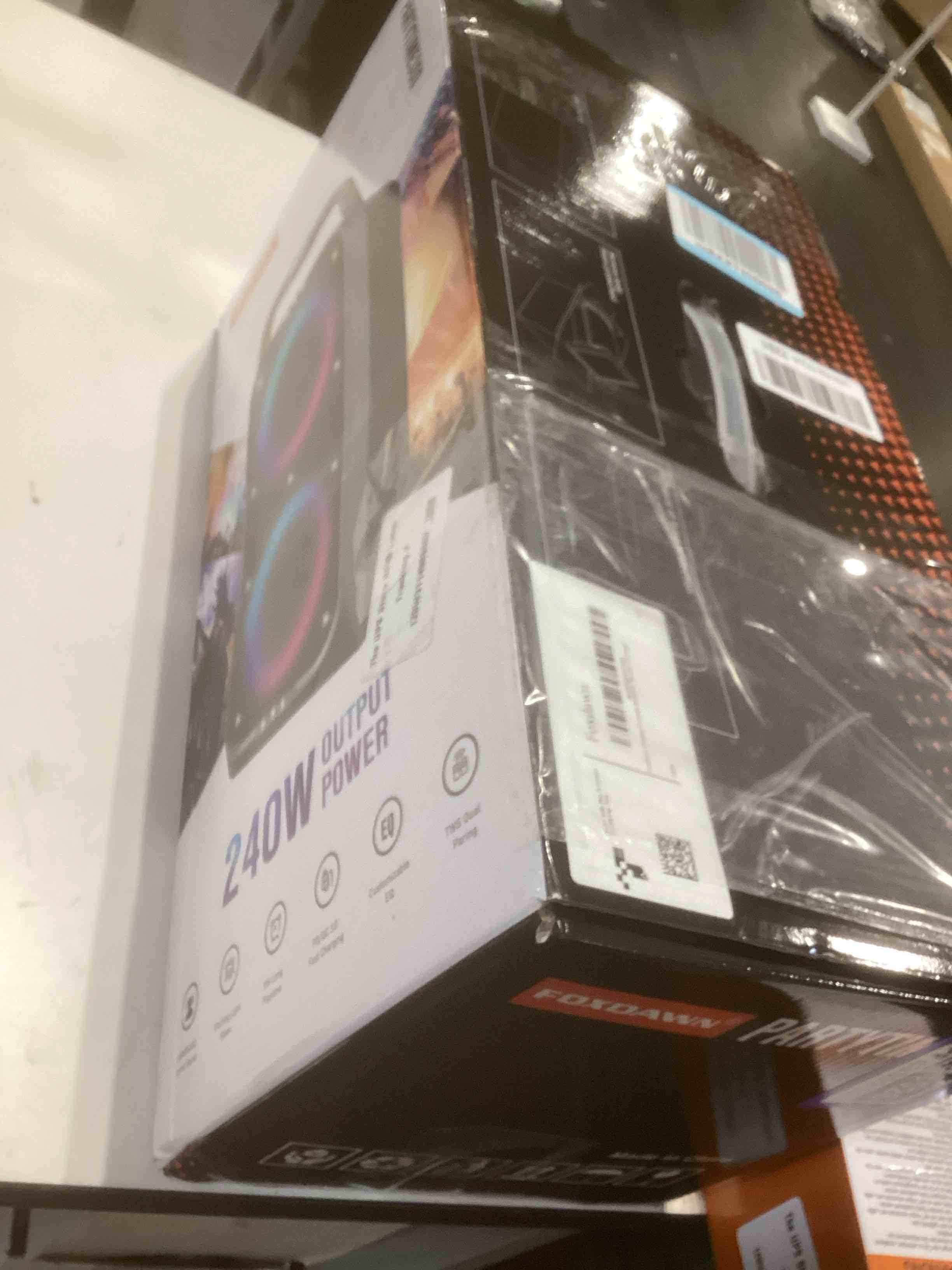 Condition photo showing Good Condition for Portable Bluetooth Speaker: 240W Peak Powerful Loud Sound Deep Bass Wireless Boombox Large Subwoofer 15 Hours Battery Life Fast Charging with Led Light Show for Party Outdoor Camping Backyard Black