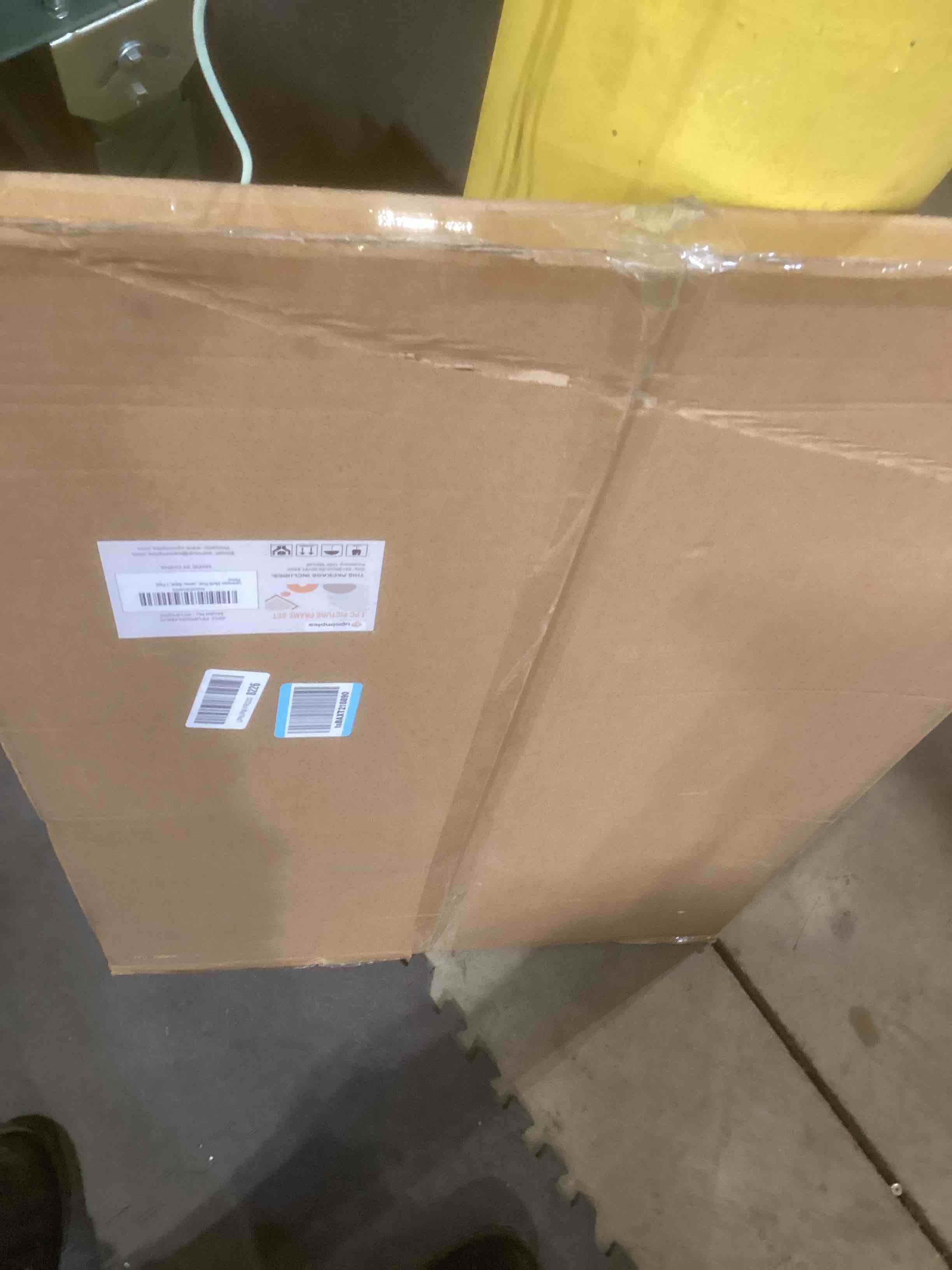 Condition photo showing As Is for upsimples 24x36 Poster Frame, Display Pictures 20x30 with Mat or 24 x 36 Without, Wall Hanging Picture Frames, Black, 1 Pack Black 24x36