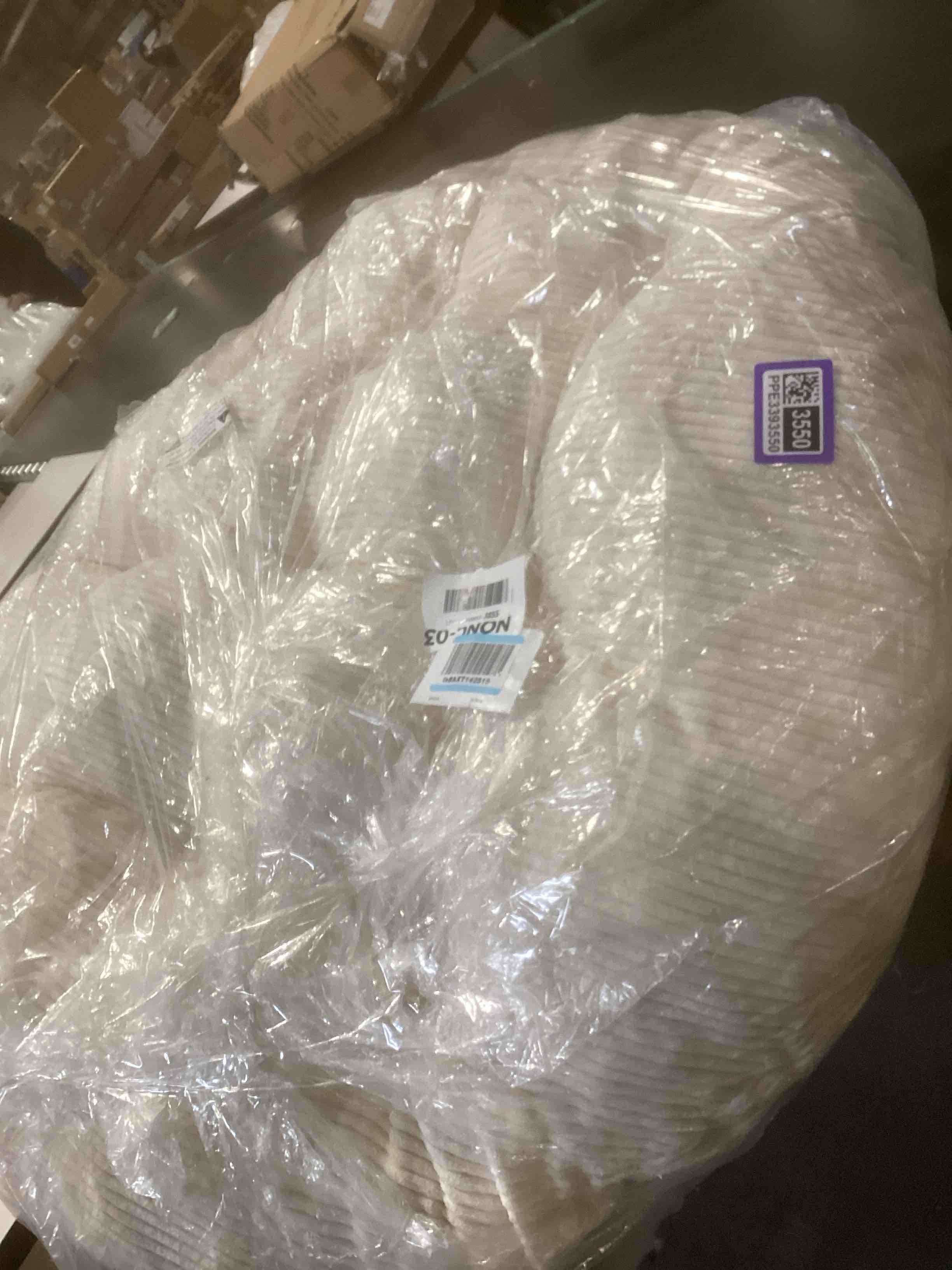 Condition photo showing Good Condition for HIGOGOGO Papasan Chair Cushion with Corduroy Cover (Without Chair), 48 x 48 Inch Supportive Cushion, Overstuffed Chair Cushion,Beige