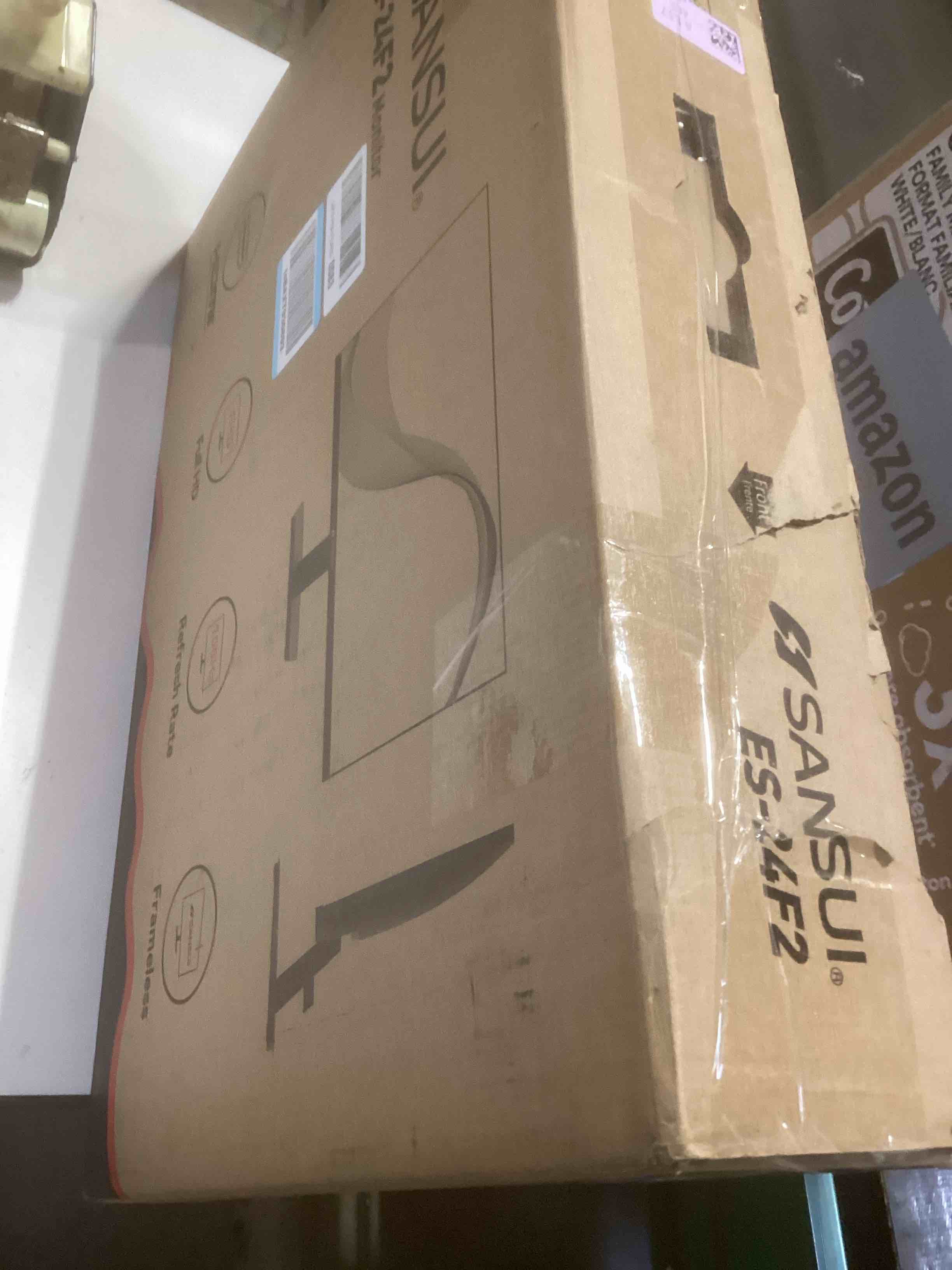 Condition photo showing As Is for SANSUI Monitor 24 Inch 100Hz PC Monitor, HDMI VGA Ports VESA Mount, FHD Computer Monitor Ultra-Slim Ergonomic Tilt Eye Care for Home Office (ES-24F2, HDMI Cable Included) 24 Inch FHD 100Hz Monitor