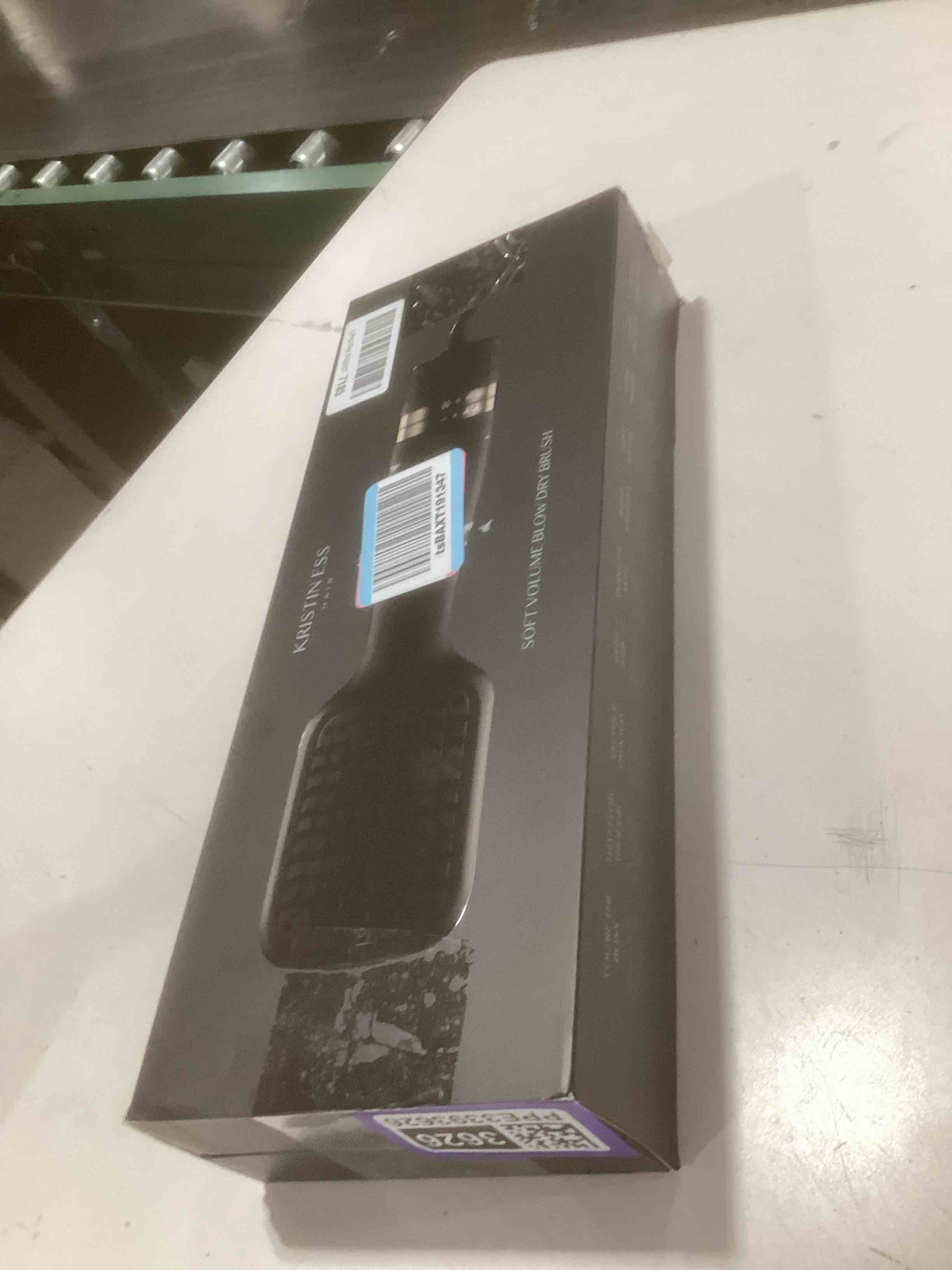 Condition photo showing As Is for Kristin Ess Hair Volumizing Blow Dryer Brush - Blowout + Hair Straightening Brush - Ceramic + Ionic - Dry, Smooth + Volumize Hair - Flat Padel Base for Faster Blowout - 3 Wind Speeds + 4 Heat Settings