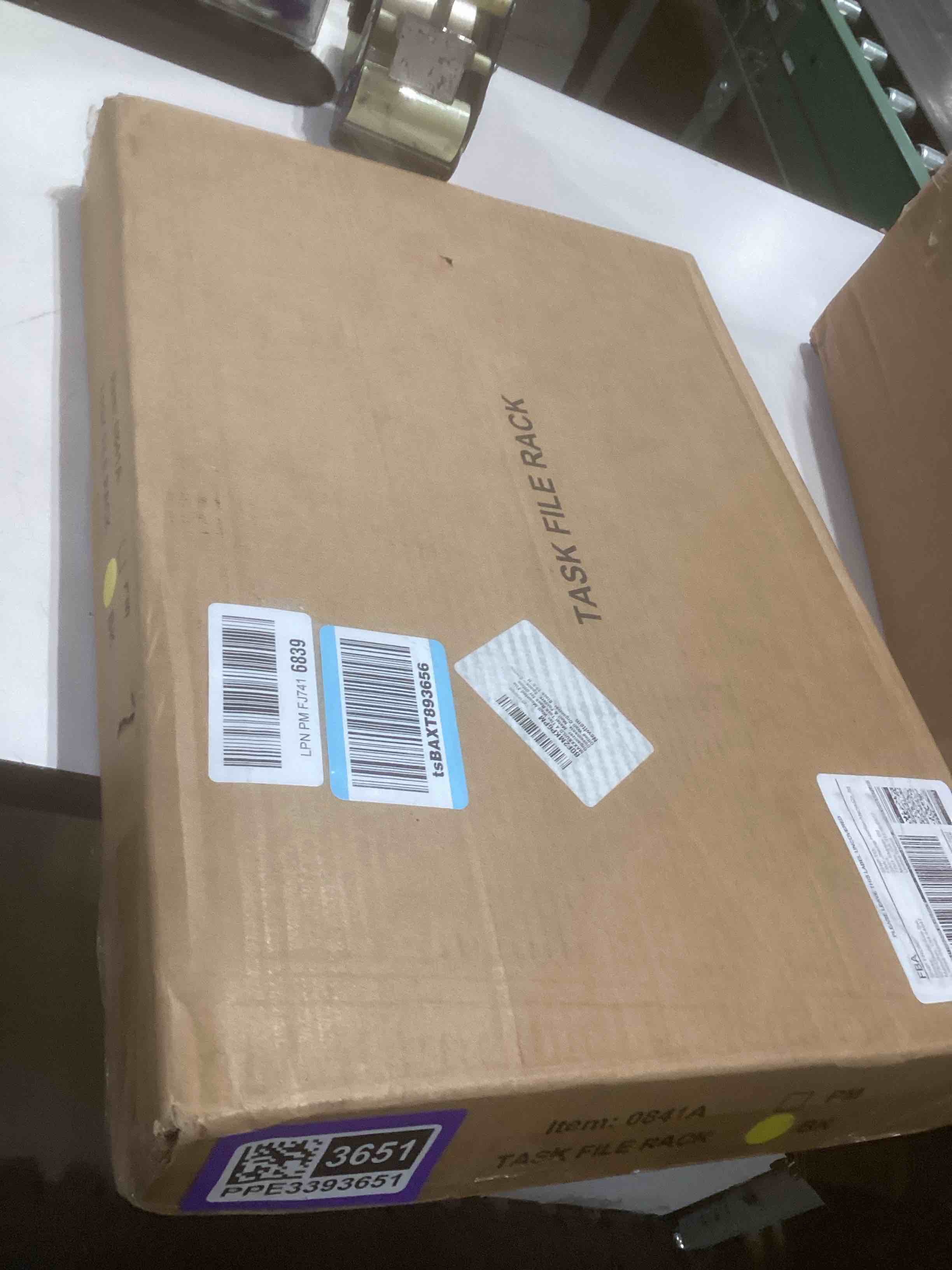 Condition photo showing Good Condition for 4 Tier Wall Mounted File Organizer, Metal Task Rack for Office Documents, Mail & Folders, Space-Saving Office Wall Organizer, Black 19.5”H