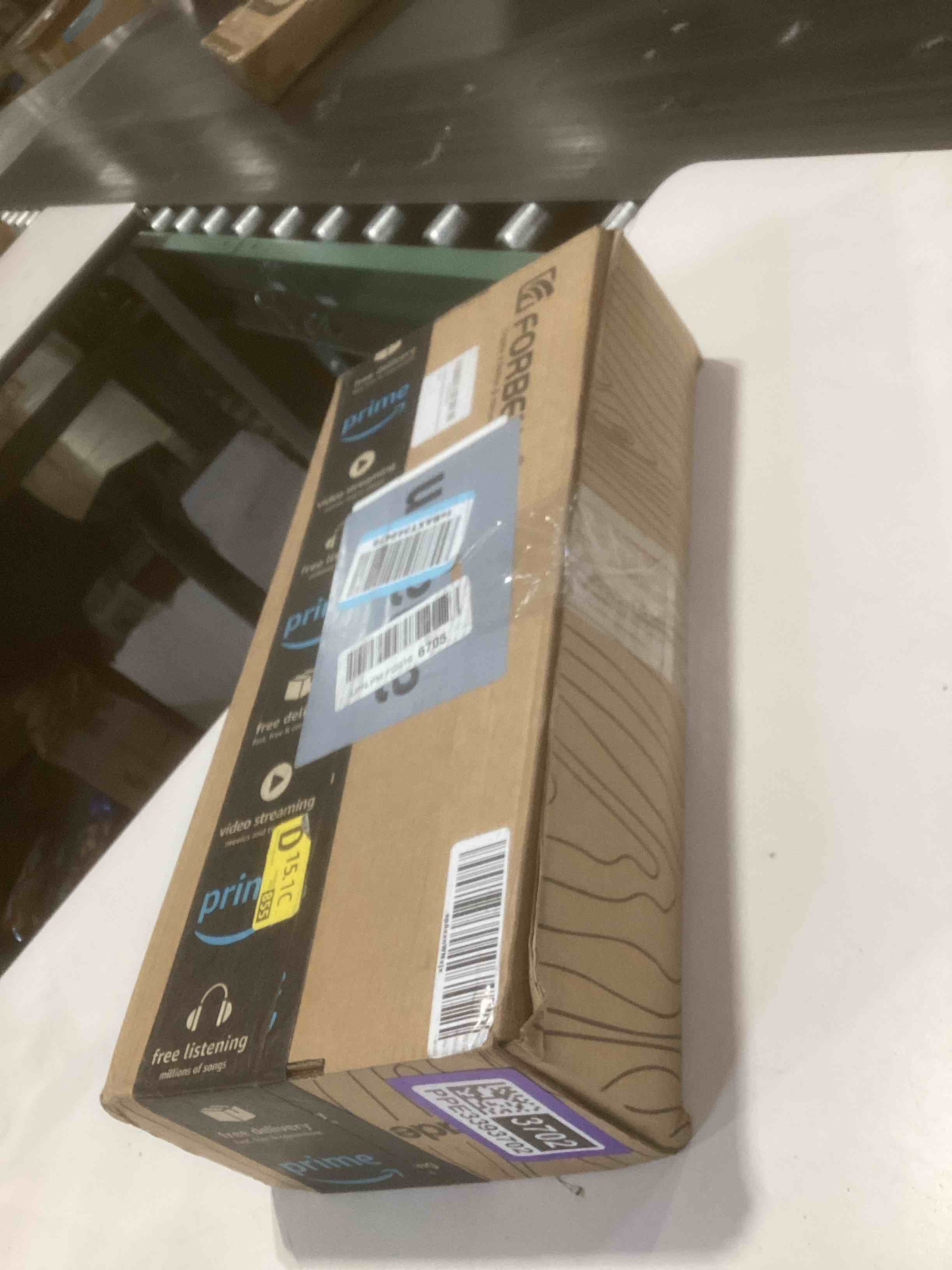 Condition photo showing Good Condition for Forbena White Floating Shelves Bathroom Shelves Over Toilet Set of 3, Bathroom Organizers and Storage Shelves Wall Mounted, Modern Wood Corner Wall Shelf for Bedroom Closet -White and Dark Grey White and Grey