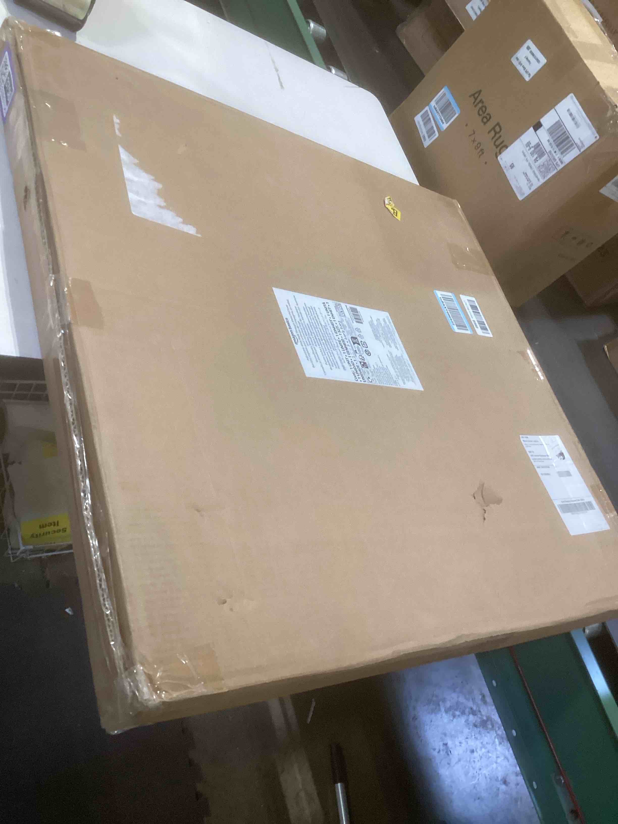 Condition photo showing Good Condition for Amazon Basics Adjustable Wide Walk Through Metal Pet Gate, 28.3 x 1 x 30 inches, White and Grey