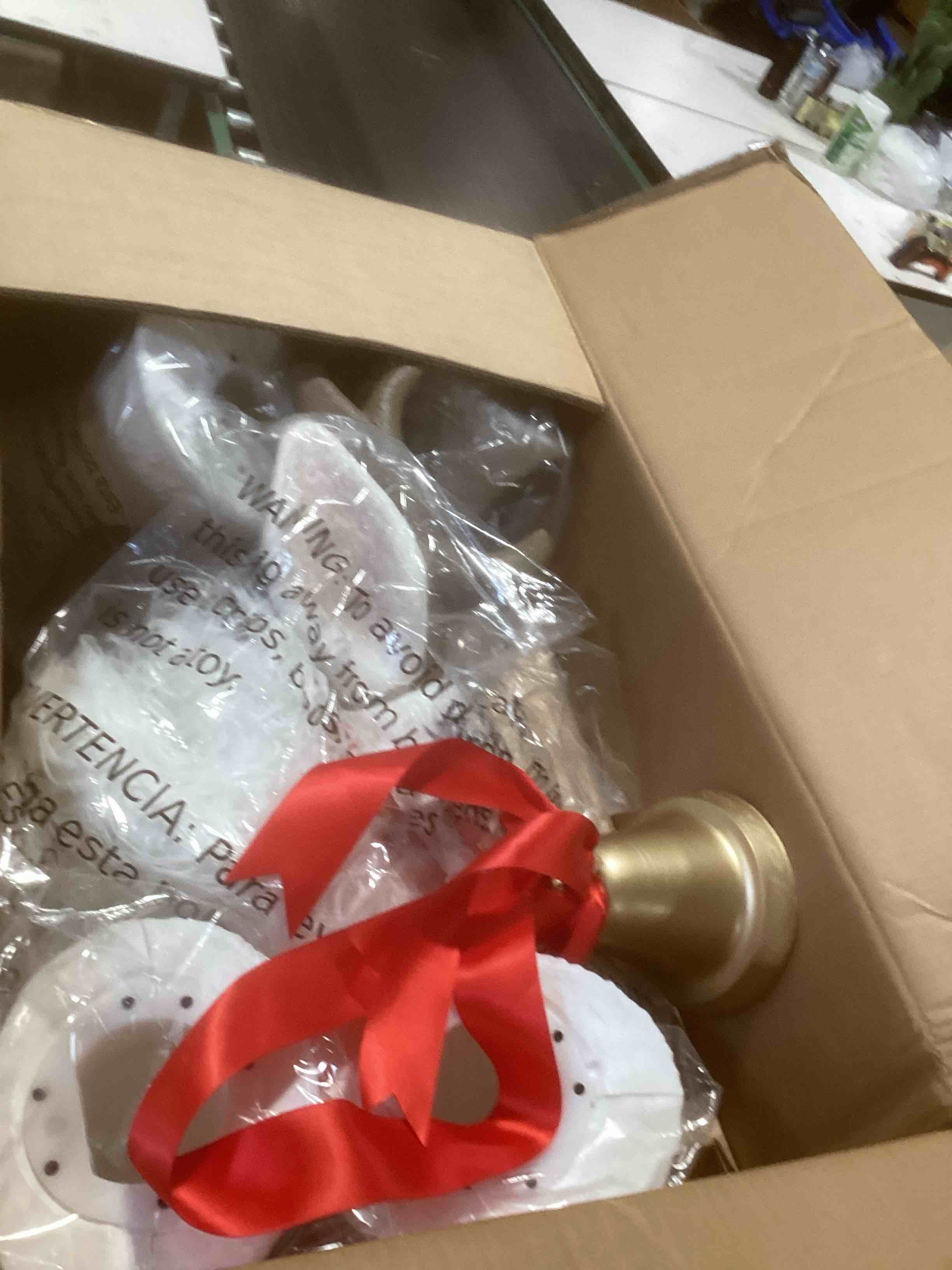 Condition photo showing As Is for Holiday Living 4.25-ft LED White Reindeer Animatronic Christmas Decoration