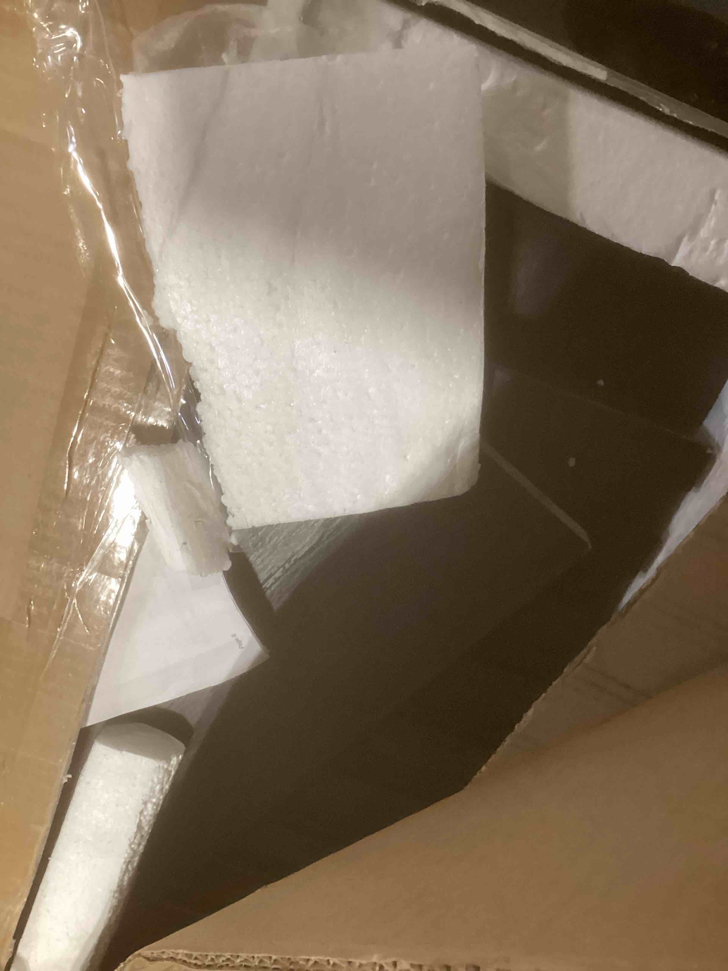 Condition photo showing As Is for BON AUGURE Black Coffee Table, Modern Coffee Tables for Living Room, Wooden Center Table, Living Room Tables for Home, Office (Black Oak, 43Inch) Black Oak 43 Inch