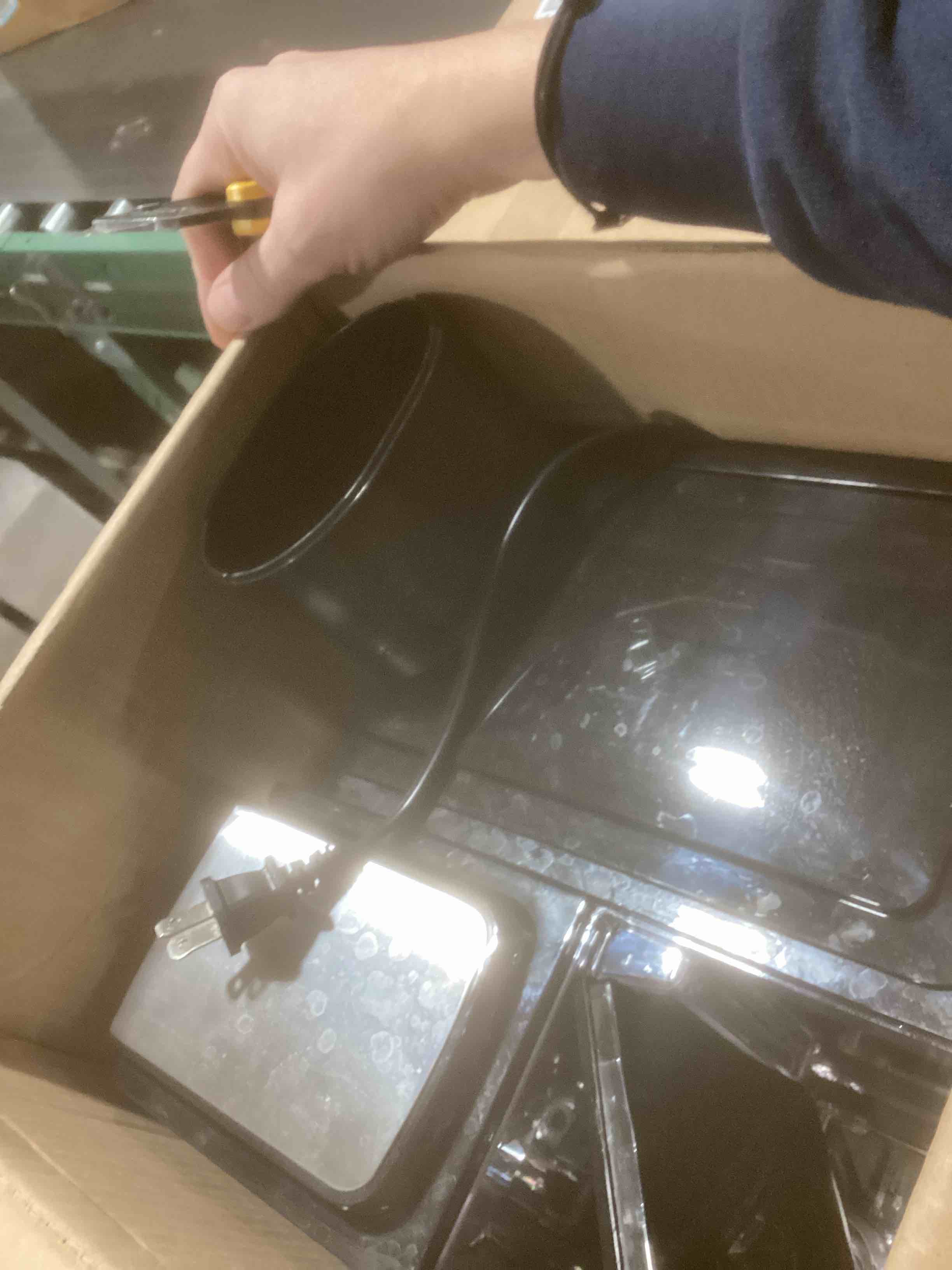 Condition photo showing As Is for Hamilton Beach FlexBrew Trio 2-Way Coffee Maker, Compatible with K-Cup Pods or Grounds, Combo, Single Serve & Full 12c Thermal Pot, Black and Stainless – Fast Brewing 12 Cups