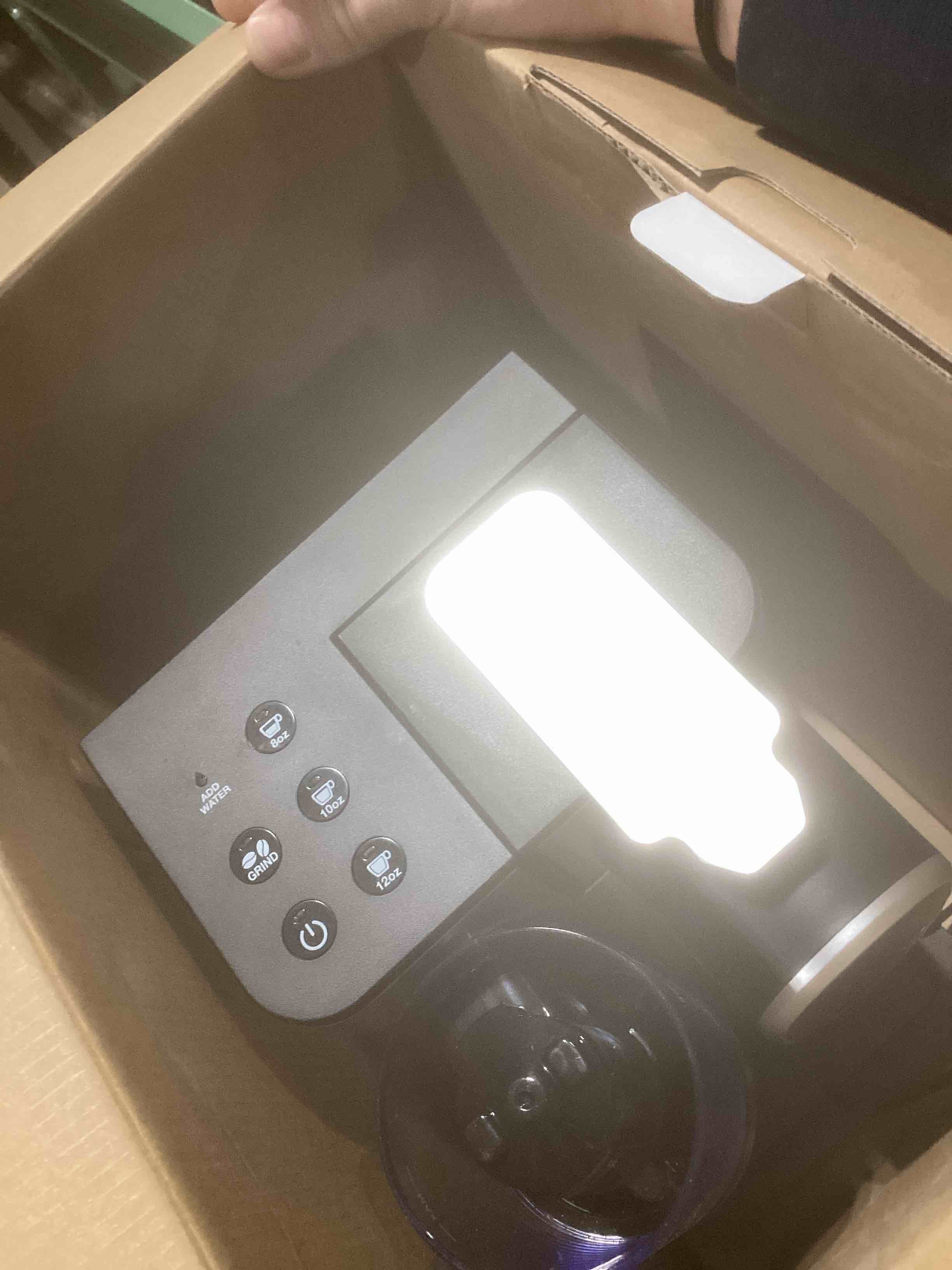 Condition photo showing As Is for Cuisinart Single-Serve Coffee Maker + Coffee Grinder with 8, 10, and 12 oz. Serving Size, Compatible with Single-Cup Pods, 48-Ounce Removable Reservoir, Stainless Steel, DGB-2SS