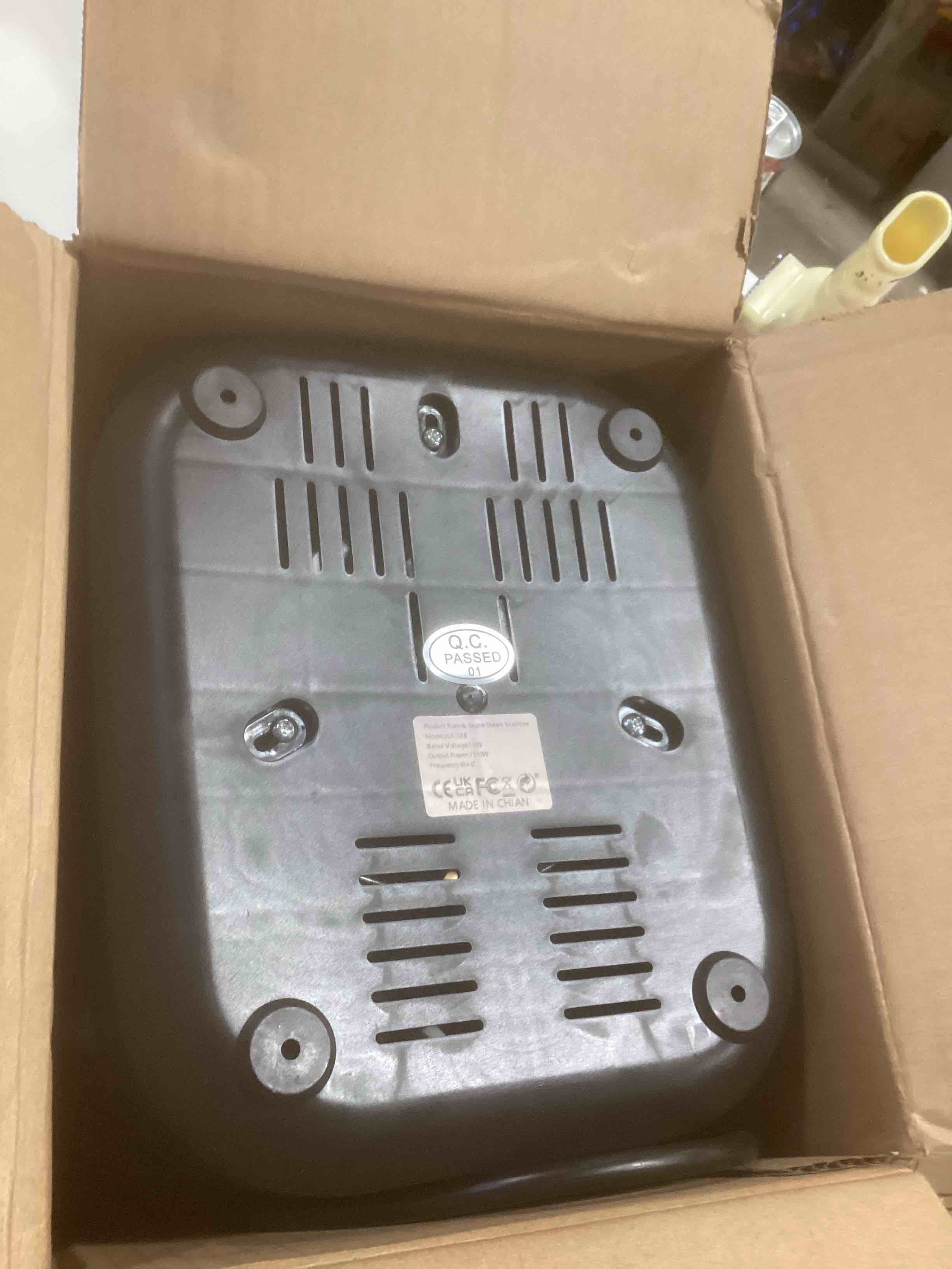 Condition photo showing As Is for SIMILAR TO..HOSOUTION 5L Sauna Steamer with Larger Volume and More Steam Output, Fcc Certified 5L & 2000W Steam Generator, Sauna Steamer Machine with Remote Control, Portable Sauna Steamer, White