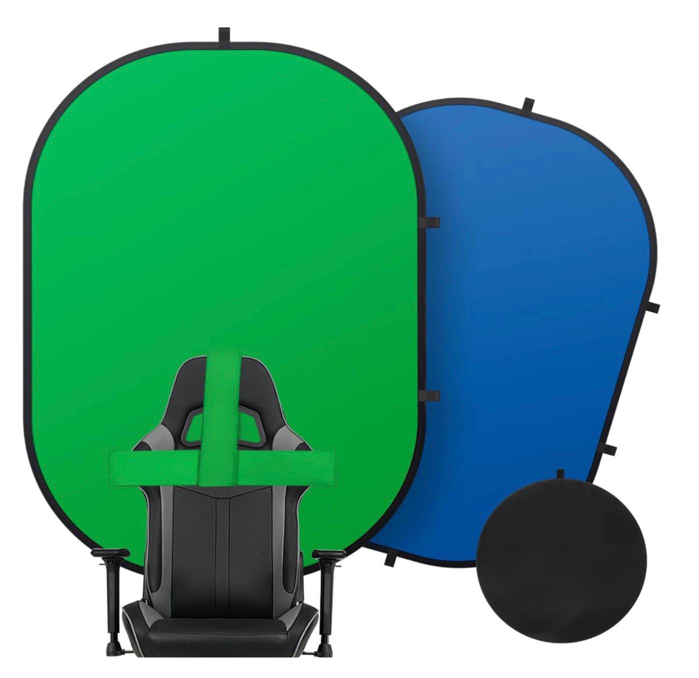 green screen portable,heorryn 5x6.5ft green blue screen chair backdrop kit background double sided p