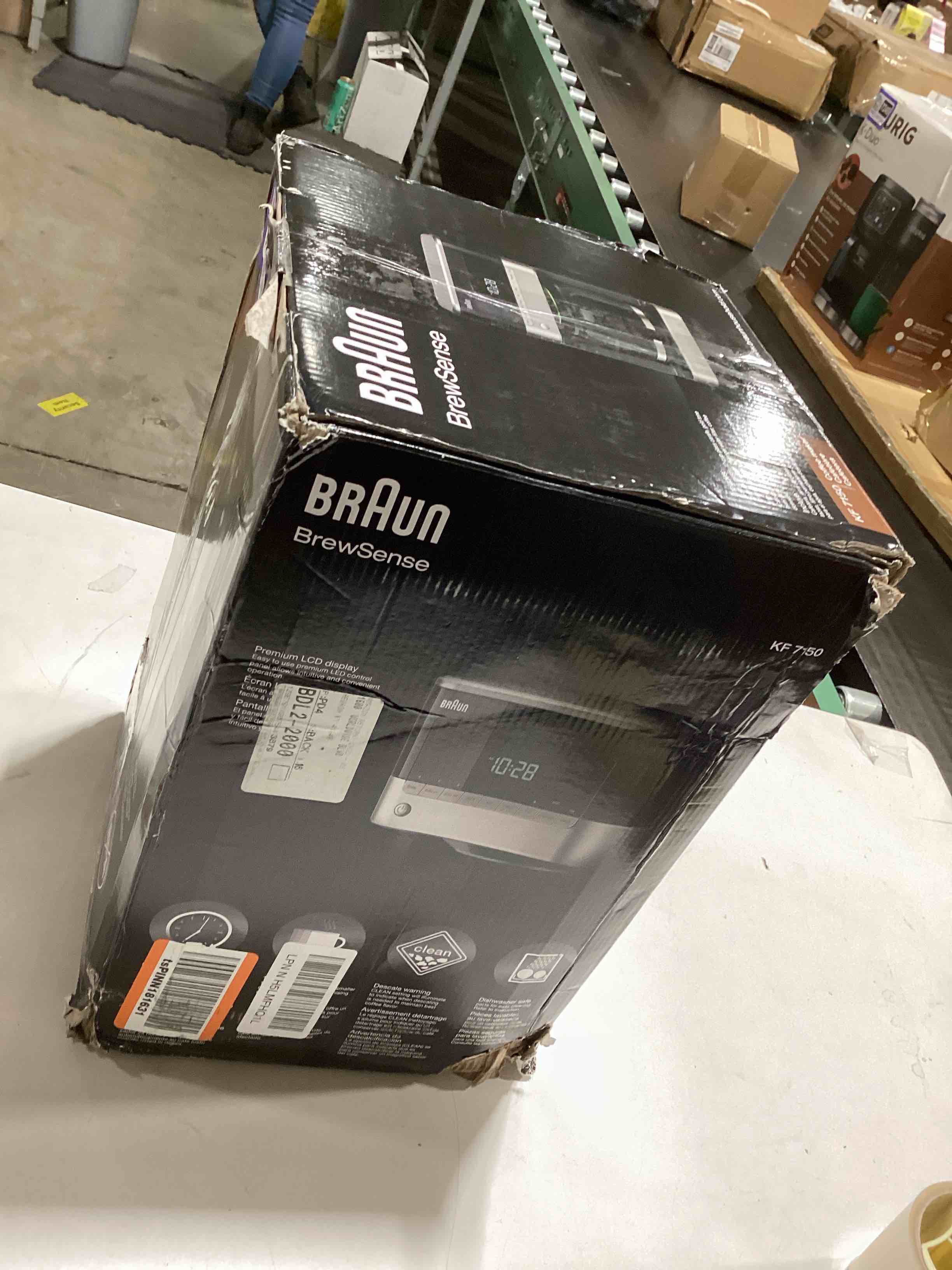 Condition photo showing As Is for Braun BrewSense 12 Cup Drip Coffee Maker - Pause & Pour Mid Brew, Coffee Machine with 24-Hour Timer & Clock, Bold & Regular Strength, 1-4 Cup Functions, Self Clean, Auto Shutoff, Stainless Steel Brewsense Advanced