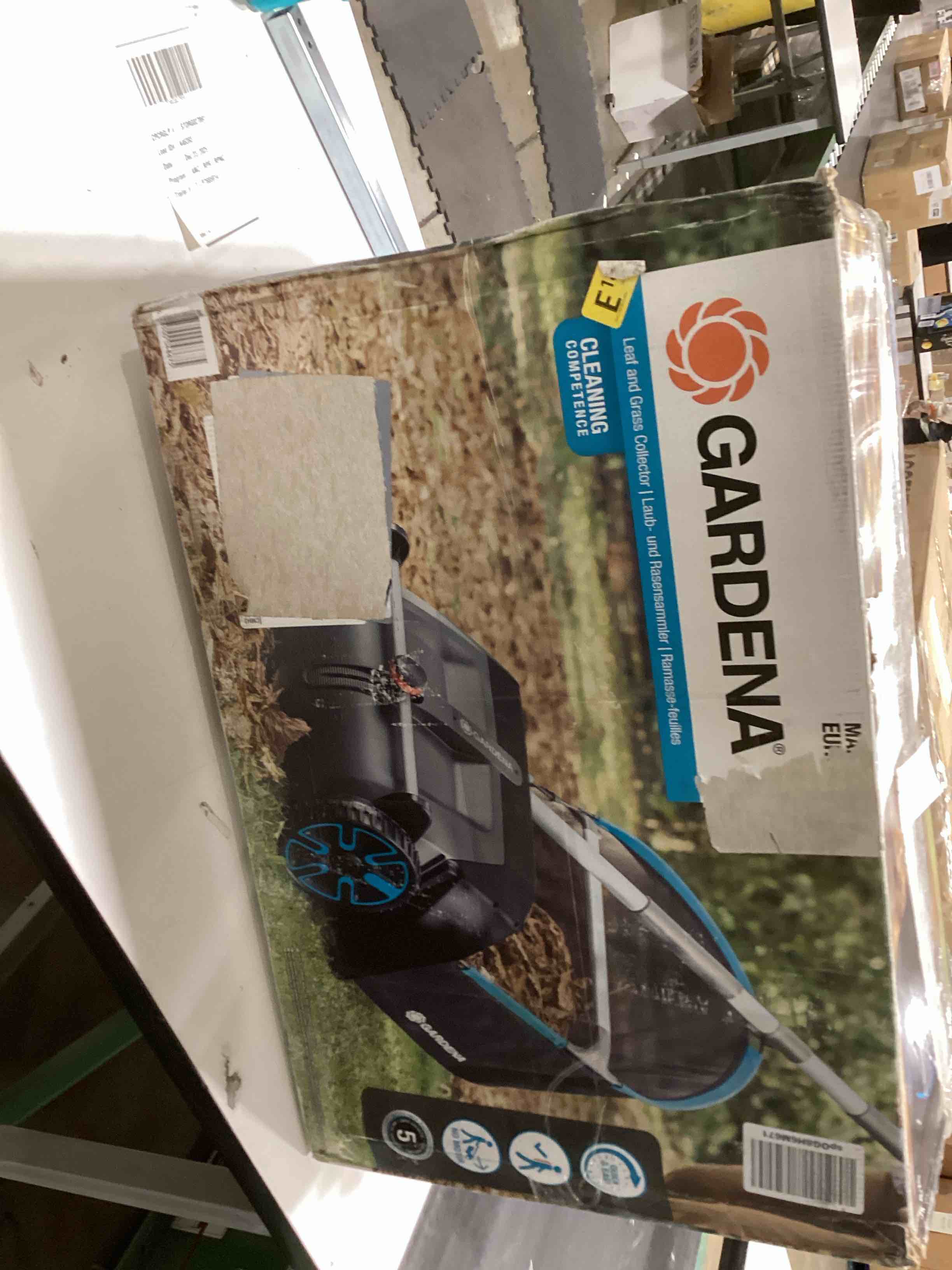 Condition photo showing As Is for GARDENA (03565) Lawn and Leaf Collector, Durable and Easy to Manuever Push Lawn and Leaf Sweeper with Large Capacity 3.2 cu. ft. Mesh Collection Hopper Bag, 5 Year Warranty