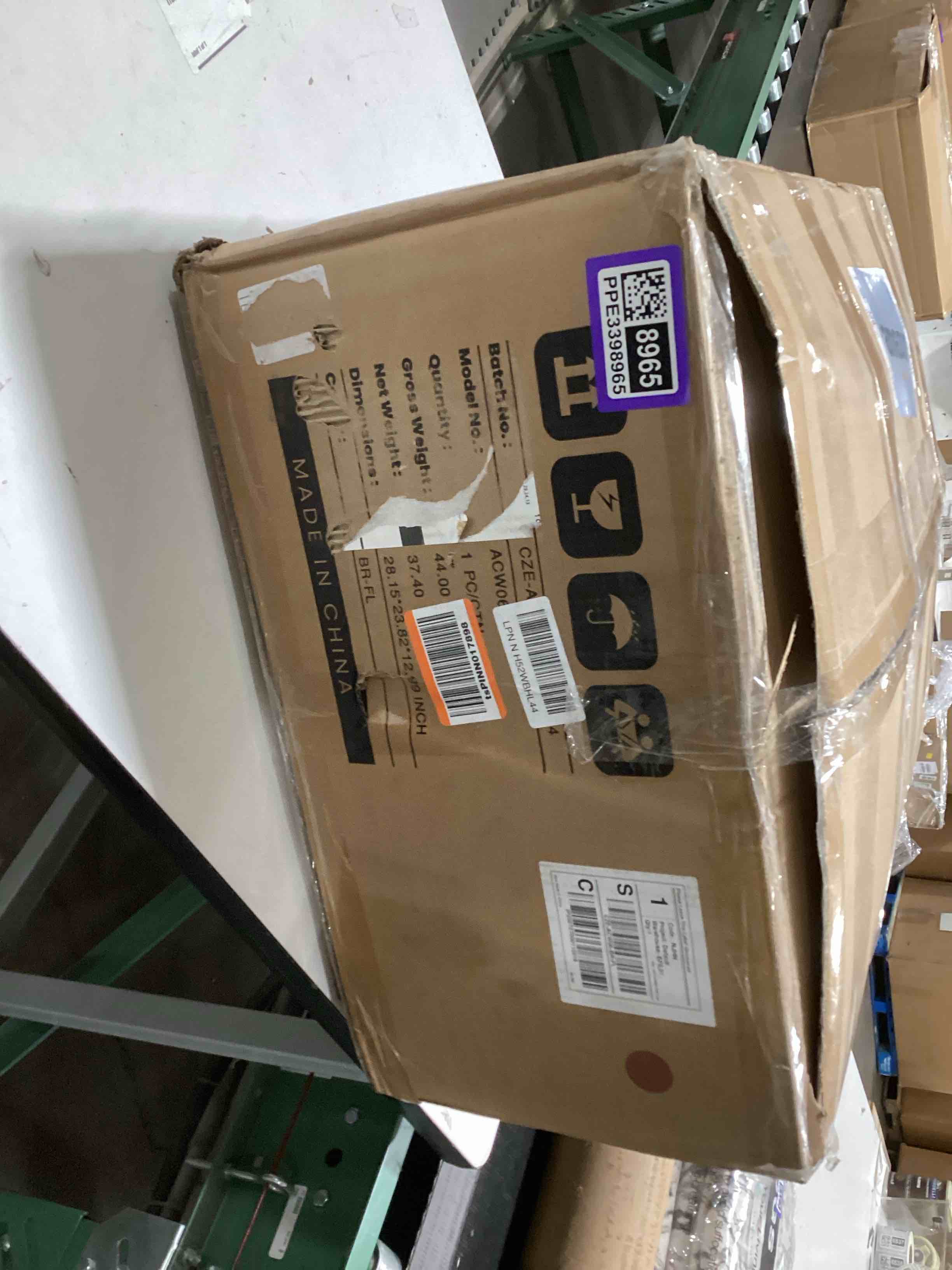 Condition photo showing As Is for PU Leather Accent Chair Set of 2, Mid-Century Modern Living Room Armchair Sofa with Removable Cushions, Solid Wood Frame & Stitched Armrest Design, Bedroom Chair with Plastic Legs, Brown Brown Set of 2