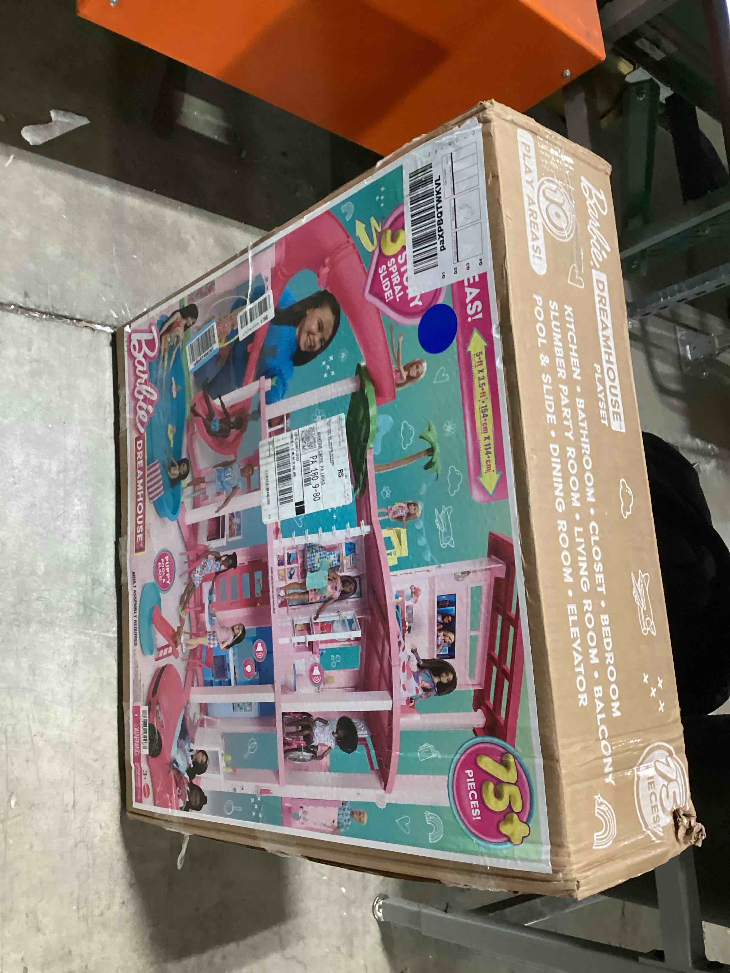 Condition photo showing Good Condition for Barbie Dreamhouse, Pool Party Doll House with 75+ Pieces and 3-Story Slide, House Playset, Pet Elevator and Puppy Play Areas