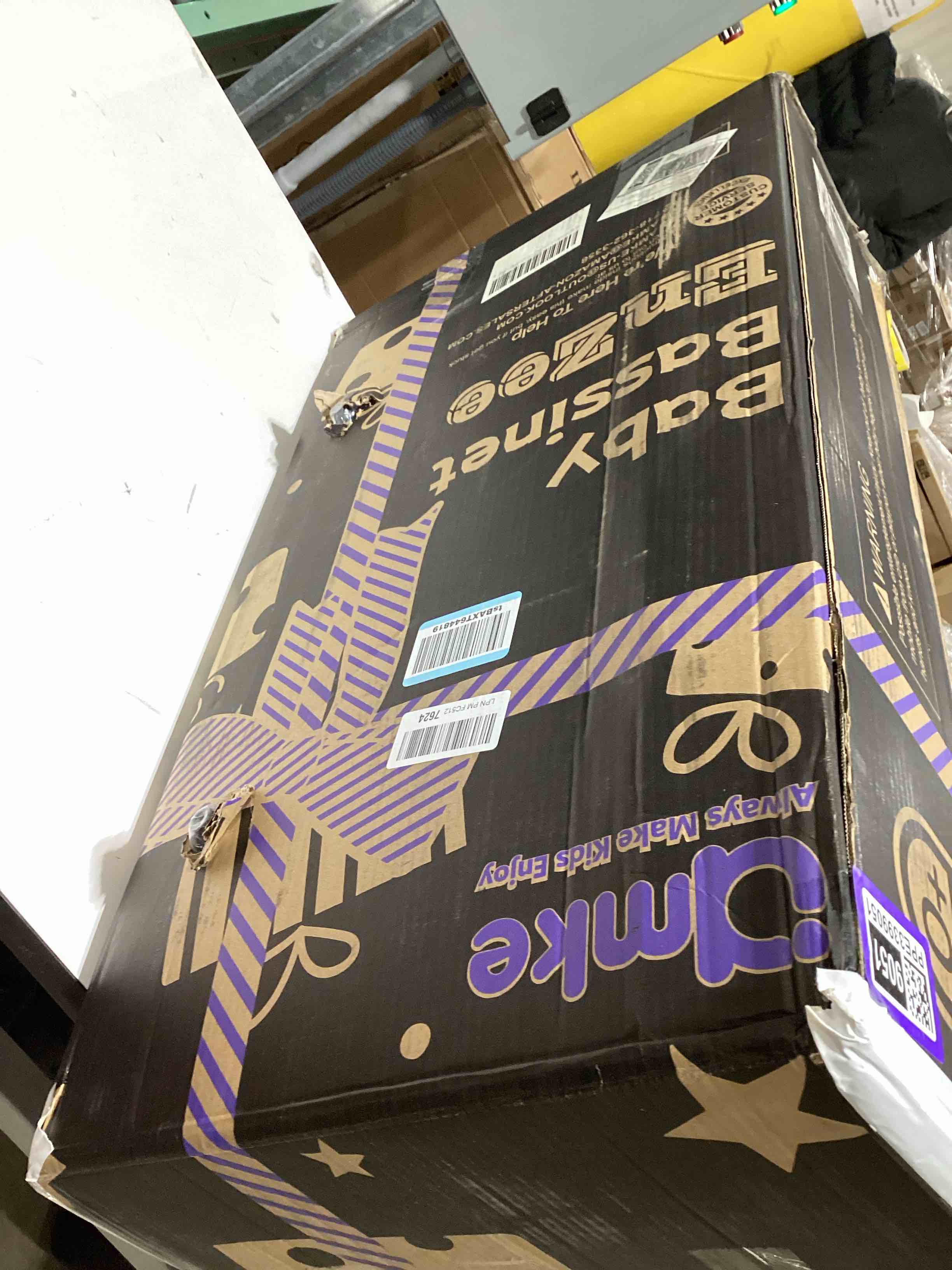 Condition photo showing As Is for AMKE 4 in 1 Baby Bassinet with 5 Rocking Motion, Mutil-Function Electric Infant Sleeper with Timer and Weighing Mode, Remote Control, Built-in 12 Songs White