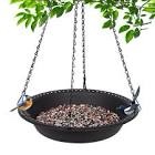 Hanging Bird Feeder for Garden Yard Outside, Bird Seed Catcher Tray, Rugged Recycled Feeding Station (16 inch, brown ) 16 inch brow