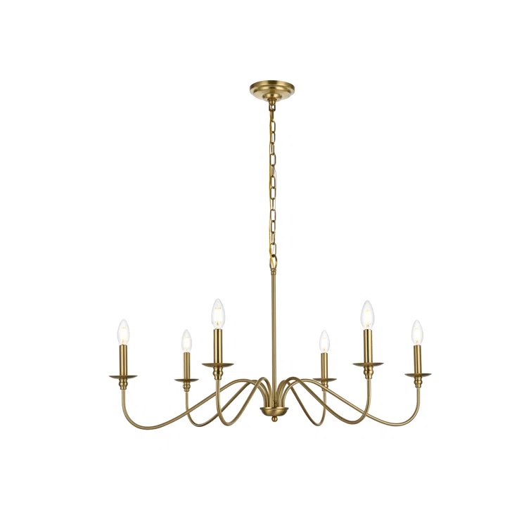Matte Black Ableton 6 - Light Dimmable Classic / Traditional Chandelier