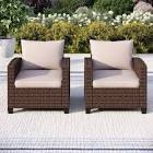 Argyri Rocking Patio Lounge Chairs with Cushions set 