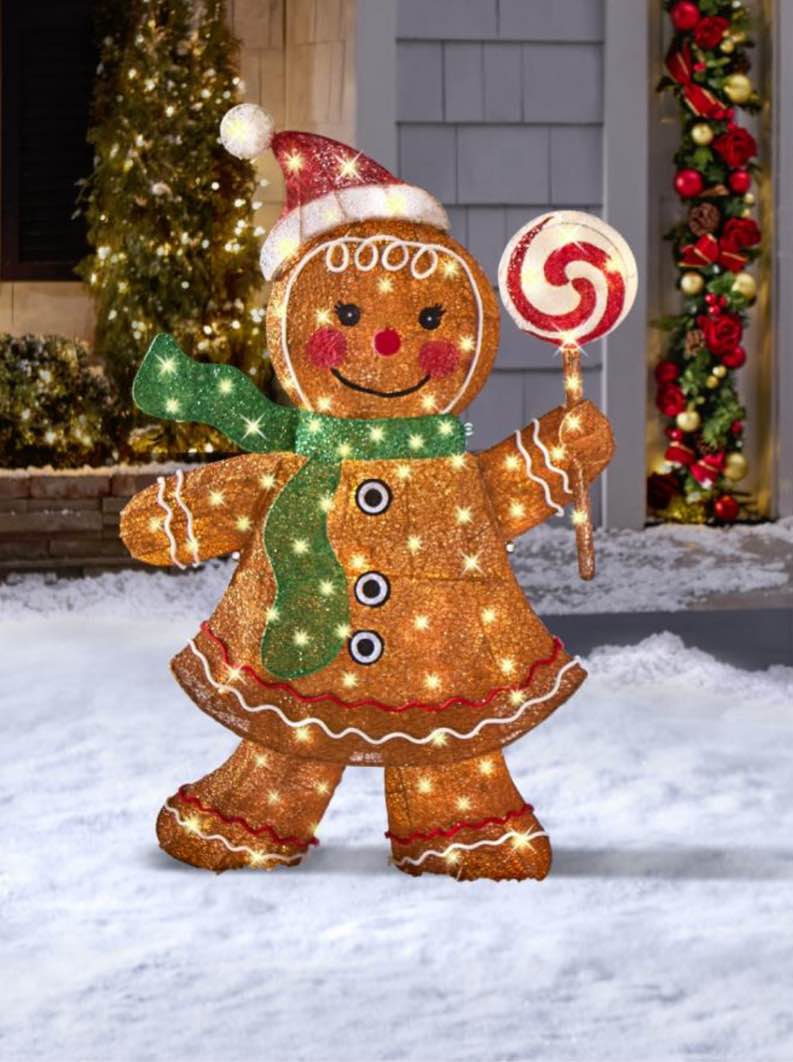 The 4' Twinkling Gingerbread Woman
