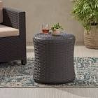 Arabella Wicker Side Table Featuring weather-resistant properties and a unique plastic blend material,Patio Tables Color: Dark Brown