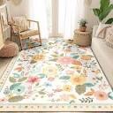 deloatch floral machine woven velvet area rug, 5x7
