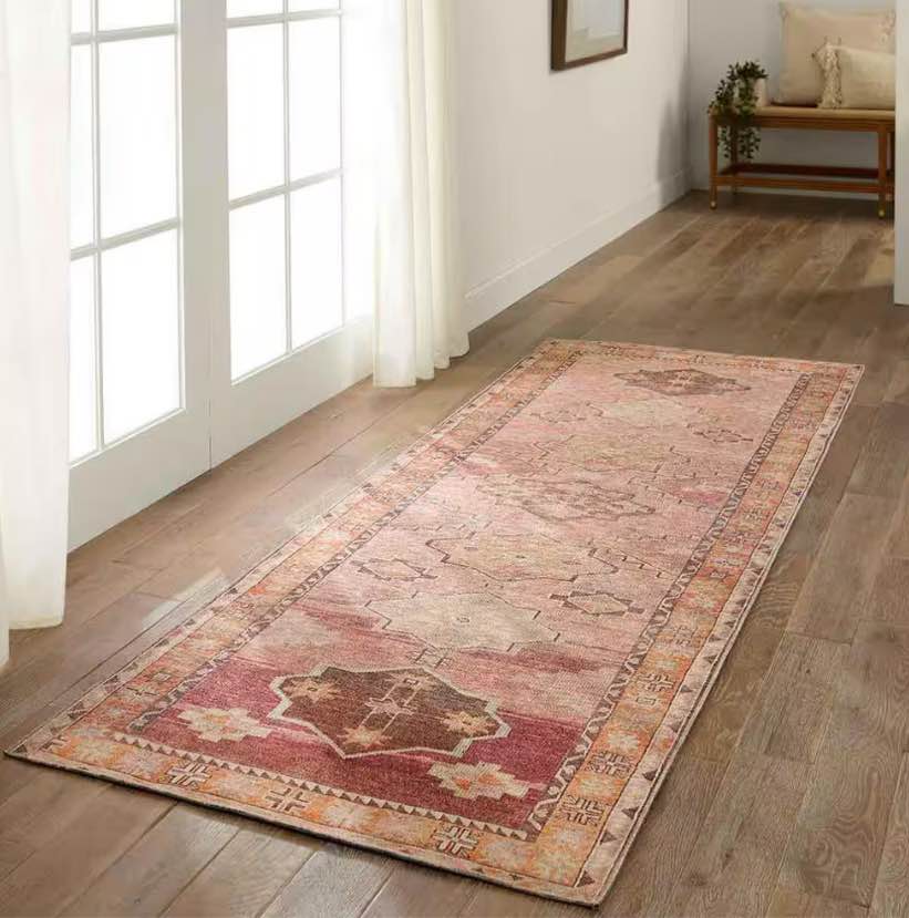 Jaipur Living Machine Washable Jesse orange 4 ft. x 8 ft. Medallion Area Rug