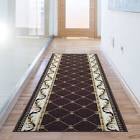 omri nylon geometric rug runner, brown 2’3” x 10’