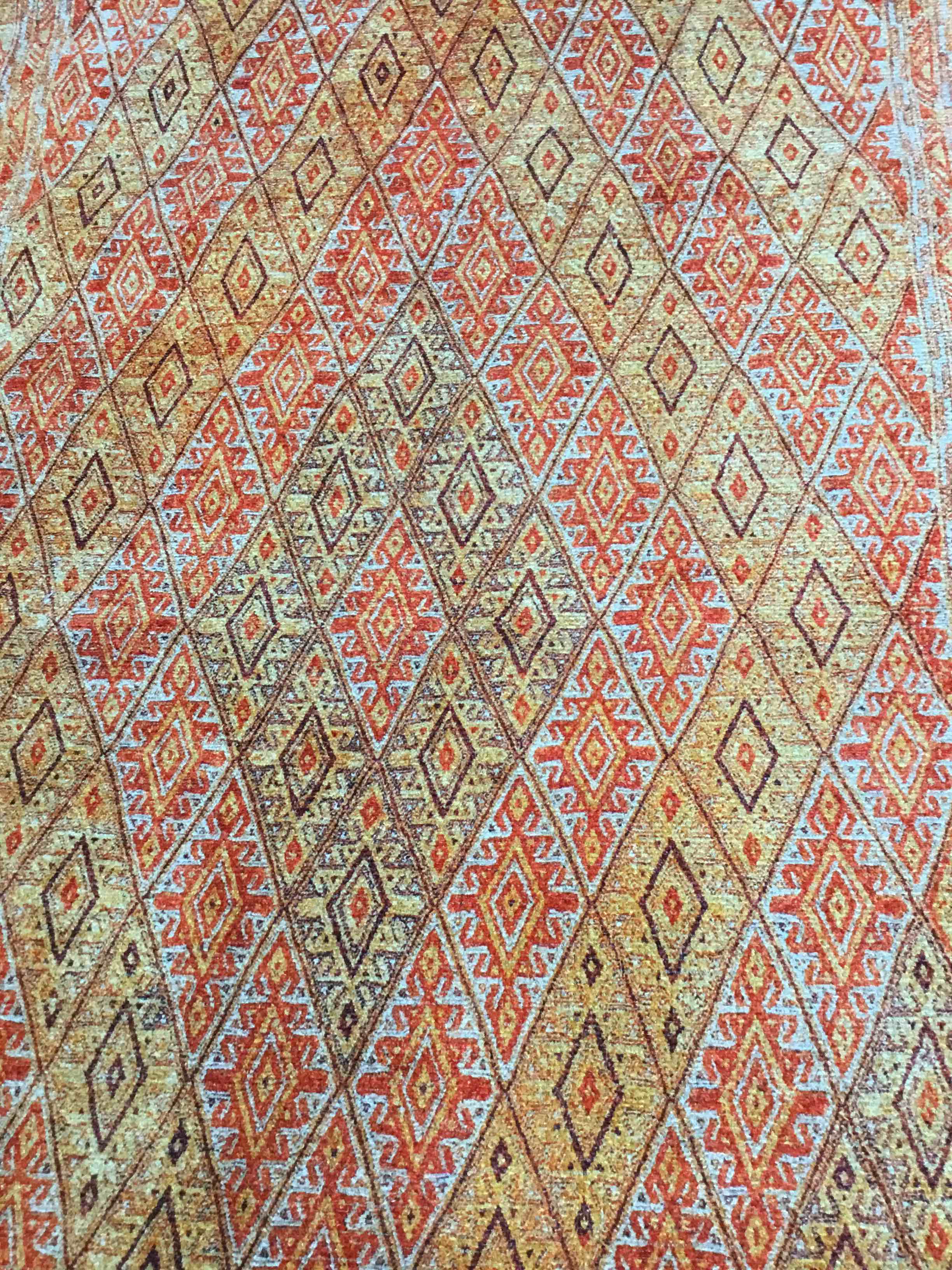 Cotton Machine Washable Area Rug Runner, Orange, 2.5’ x3’