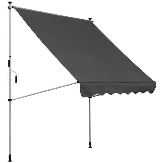  (Unknown Size) Manual Retractable Floor-To-Ceiling Awning - Dark Grey
