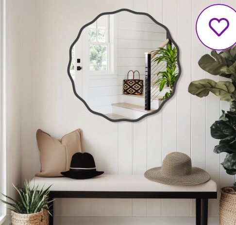 Aluminum Round Wavy Mirror Modern Home Décor 80x 80