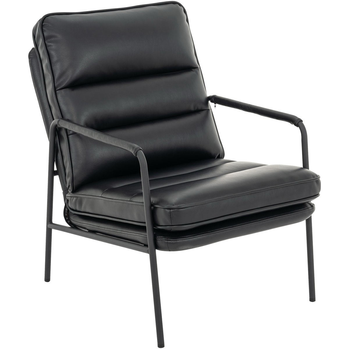 Compliant Classic Modern Leather Accent Chair with Durable Metal Frame Armchair Backrest and Seat Cushion Sofa Chairs for Living Room Bedroom