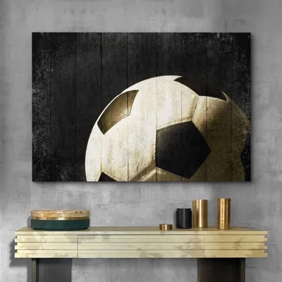 Harriet Bee 'Vintage Soccer on Wood' by Shawn St.Peter. (12” x 18”) 
