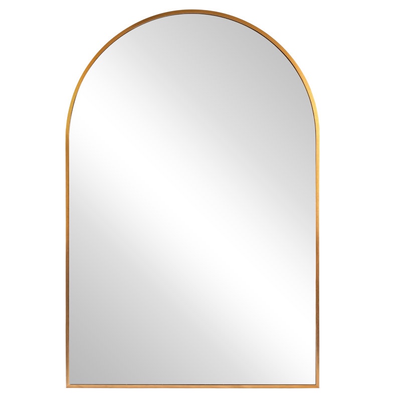 Malesha Modern Arch Metal Wall Mirror for Bathroom Vanity, Elegant Framed Mirror Size: 19.69" x 30.71", Finish: Gold