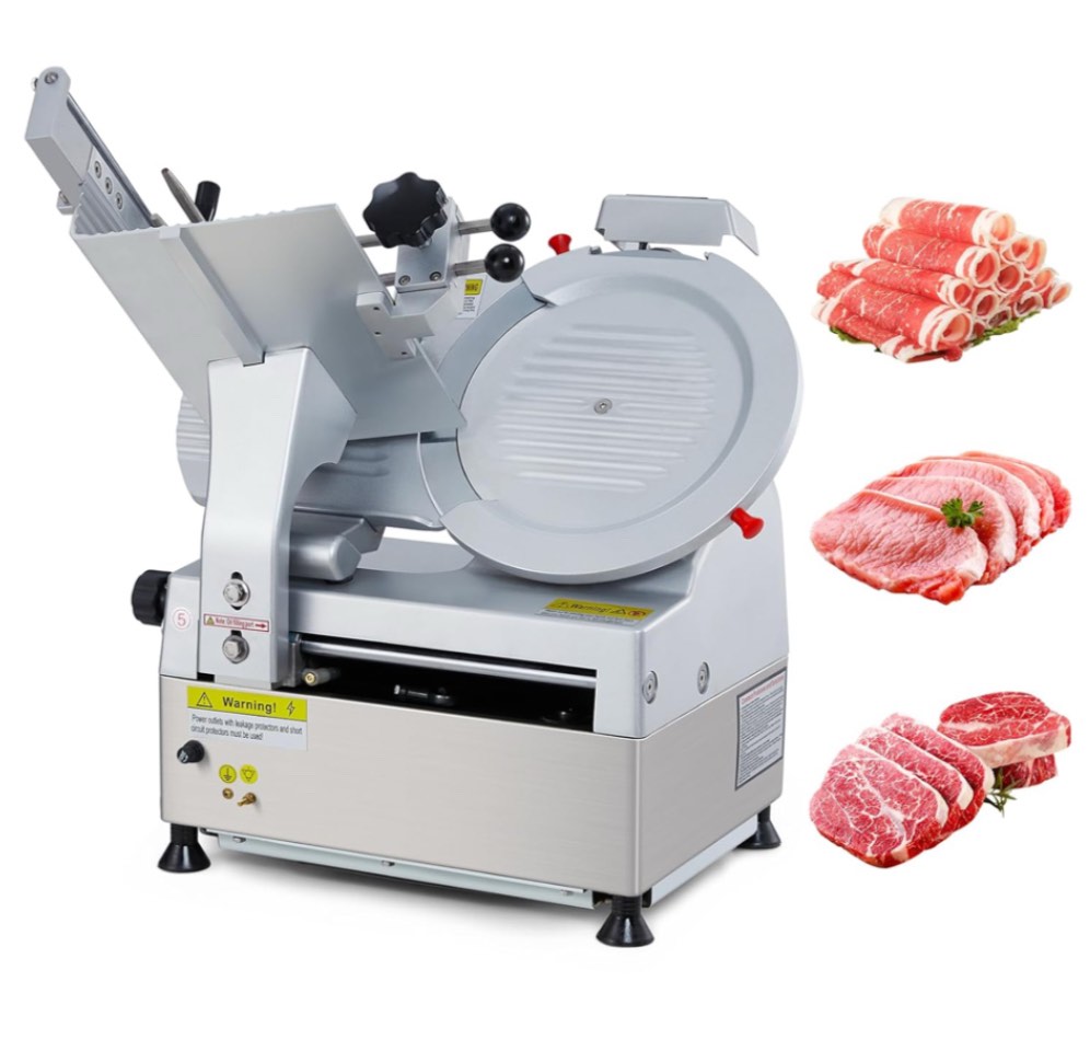 GARVEE Automatic Meat Slicer, 550W Deli Slicer with 12" Carbon Steel Blade, Meat Slicer Machine with Adjustable Thickness From 0?14 mm Suitable for Commercial/Home Use