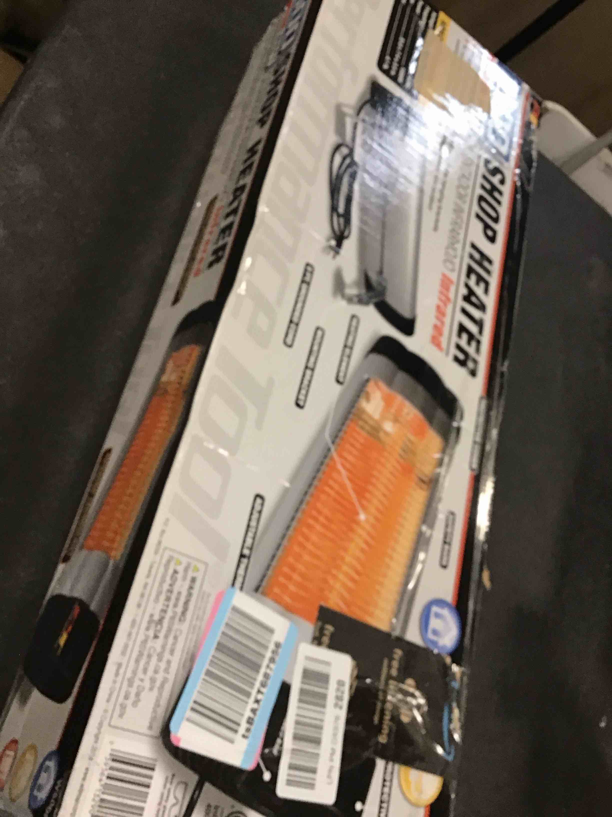 Condition photo showing As Is for performance tool w5008 1500 watt infrared heater, adjustable, water-resistant to keep garages and workspaces warm