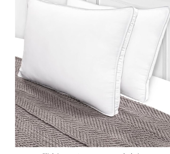 Superior Gusset Microfiber Pillow Set, Down Alternative, Medium Support for Back & Side Sleepers, Br((2 pillow)