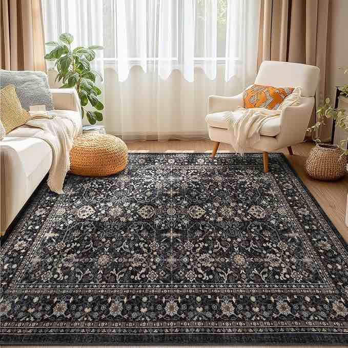 $49.99 FREE Returns  FREE delivery Saturday, May 24 to 45244 Or Prime members get FREE delivery Wednesday, May 21. Order within 14 hrs 43 mins. Join Prime In Stock Quantity: Quantity:1   Add to Cart   Buy Now Ships from Amazon Sold by Ruaruarug Returns 30-day refund/replacement Payment Secure transaction  Add a gift receipt for easy returns Add to List  Ruaruarug Area Rug Non Slip Machine Washable Ultra Soft Outdoor/Living Room/Classroom/Bedroom/Kitchen Dark Gray, 5'×7' Roll over image to zoom in                     3+ Area Rug Non Slip Machine Washable Ultra Soft Outdoor/Living Room/Classroom/Bedroom/Kitchen Dark Gray, 5'×7