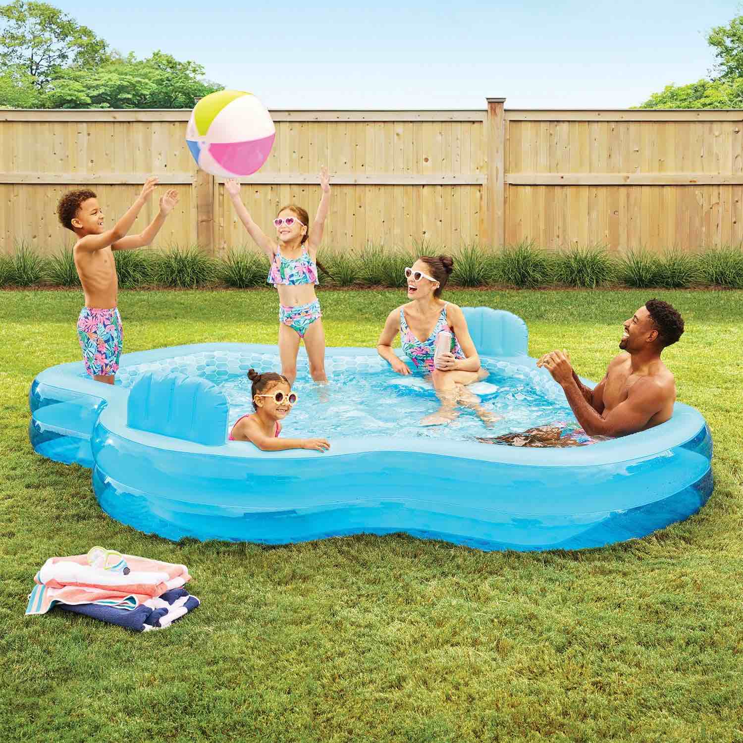 Member's Mark 2-Seater Inflatable Family Pool, 10-Feet Long, Quick-Inflate