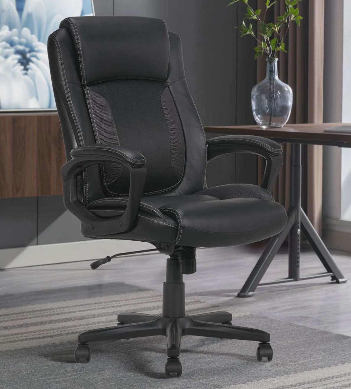 office chair serta 52332-blk professional office mesh accents and memory foam