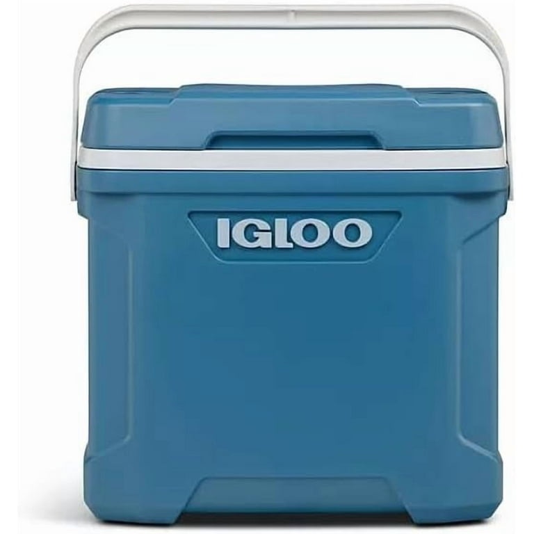 Igloos 30-Quart Cooler, Ice Blue – Cool Riser Technology, Ergonomic Design, Comfortable Carry Handle, 41-Can Capacity, Fits 2L Bottles Upright, Ideal for Family Outings, Tailgating, and Lunches