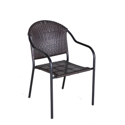 Garden Treasures Pelham Bay Stackable Dining Chair with Woven Seat
