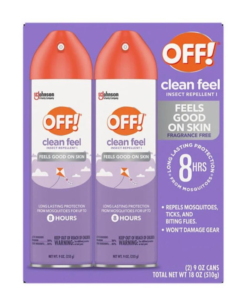 off! clean feel insect repellent - 9 oz aerosol - 2 pack