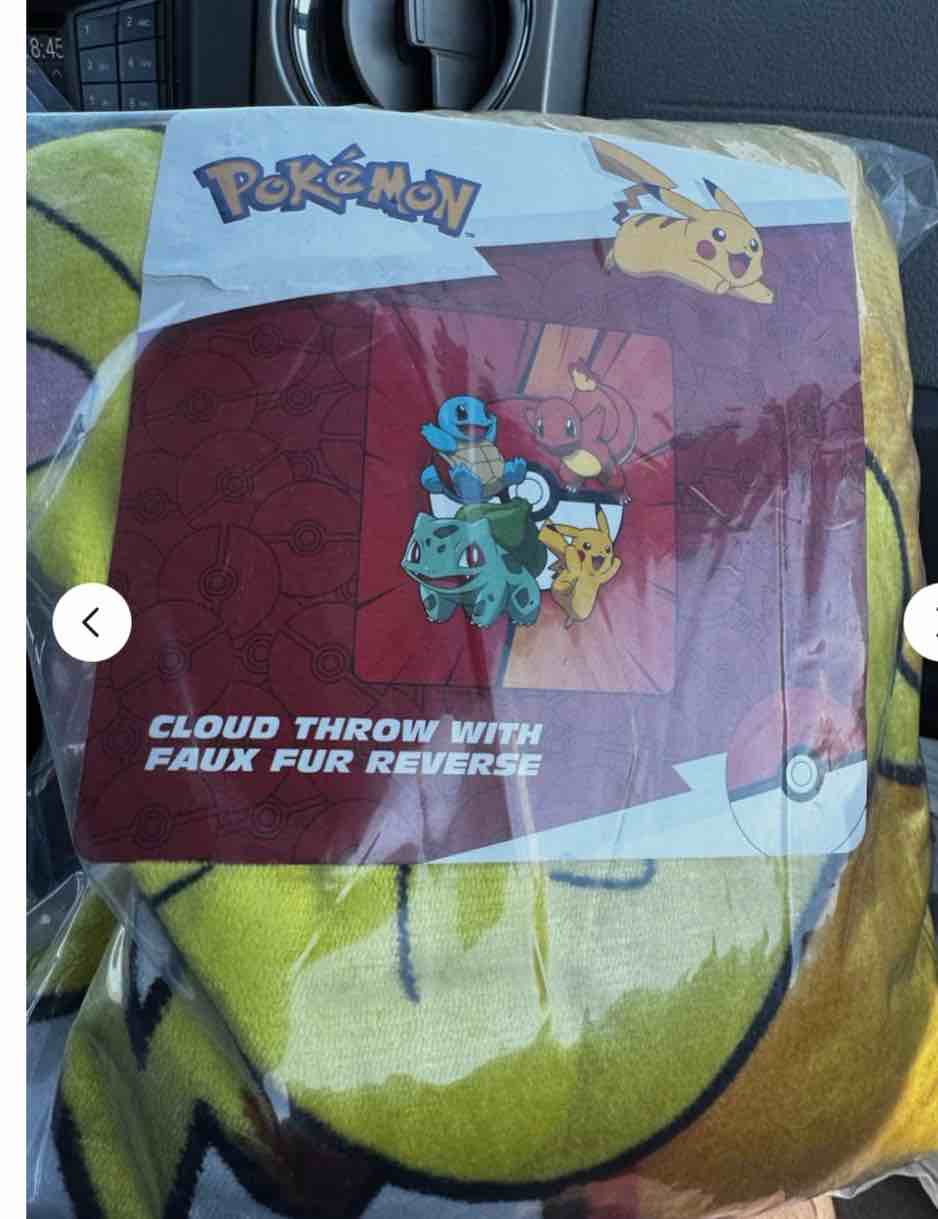 pokemon battle burst cloud faux fur throw, 50" x 60" brand new in bag
