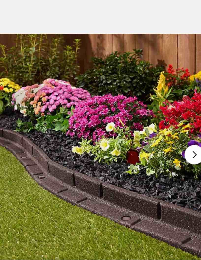 groundsmart gsrme4bn272 4' brown roman brick rubber landscape edging, 2pk