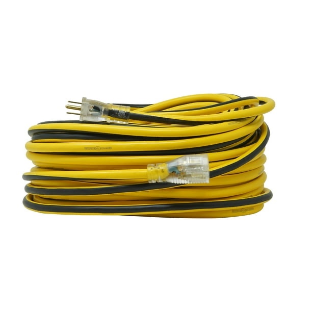 yellow jacket 100-ft. outdoor extension cord w/ lighted ends