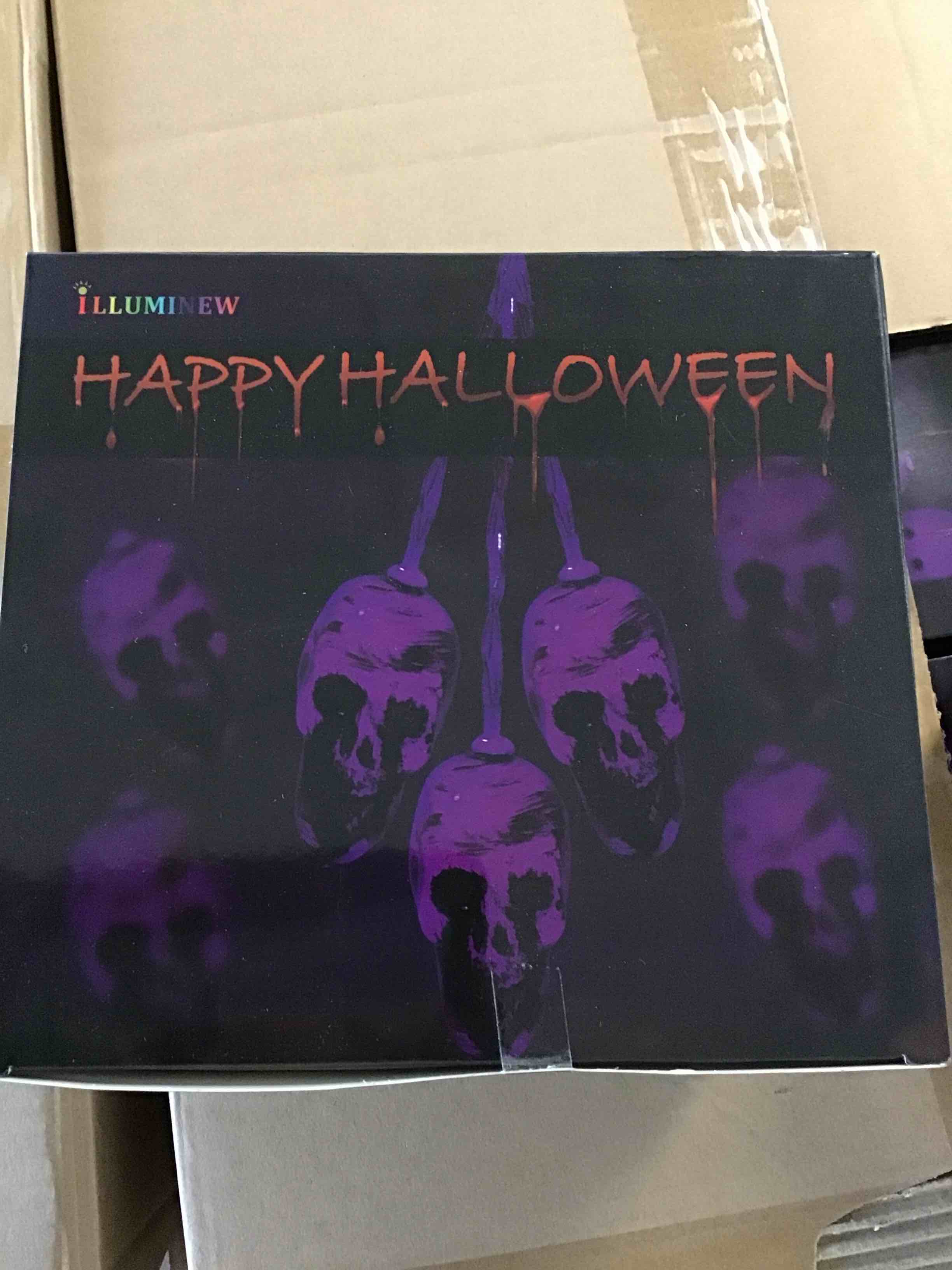 ILLUMINEW HAPPY HALLOWEEN SKULL LED LIGHTS  (purple lights)