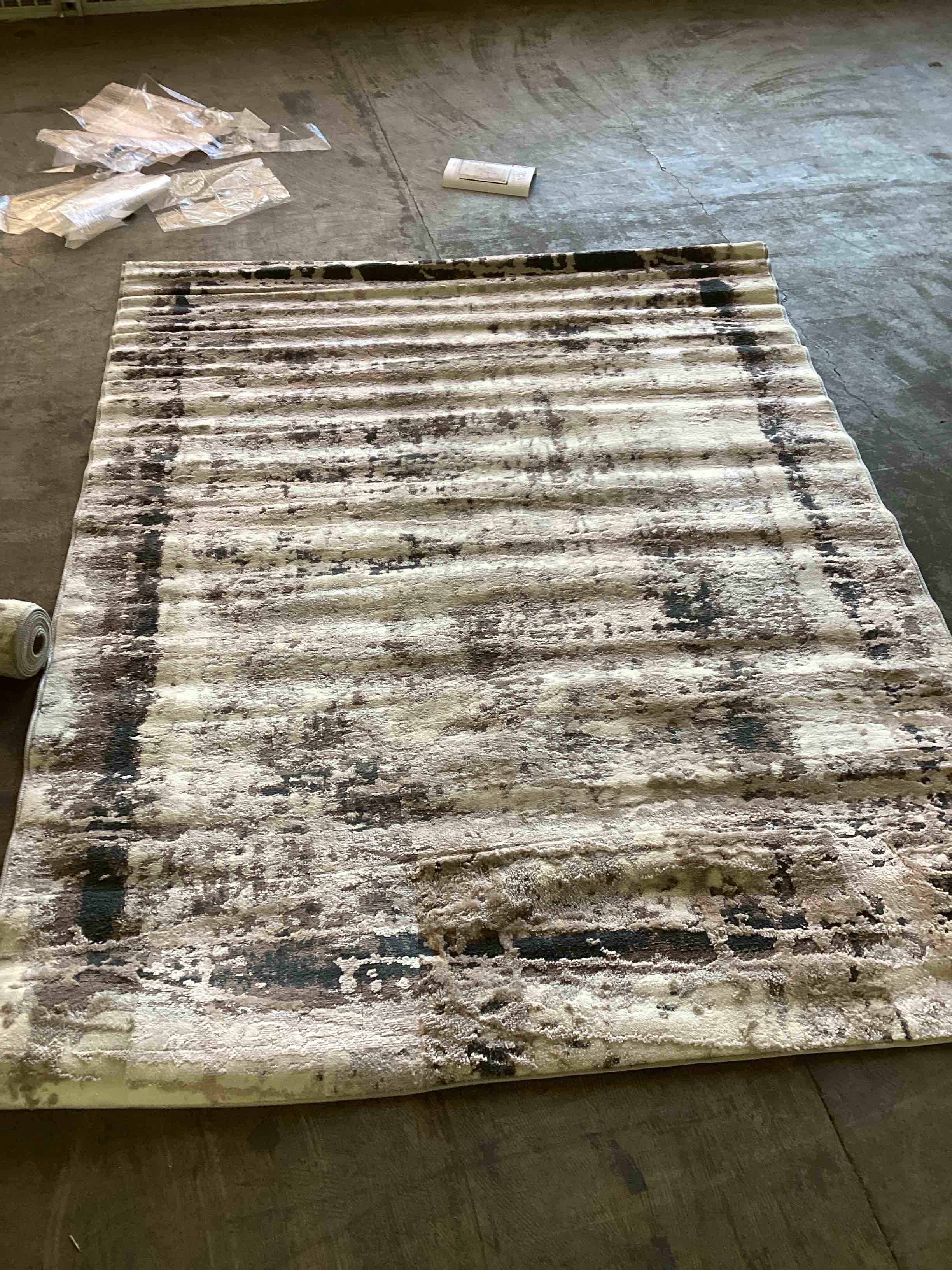 Arya Collection Gabardin Rug 5’ x 7’ beige/ekru