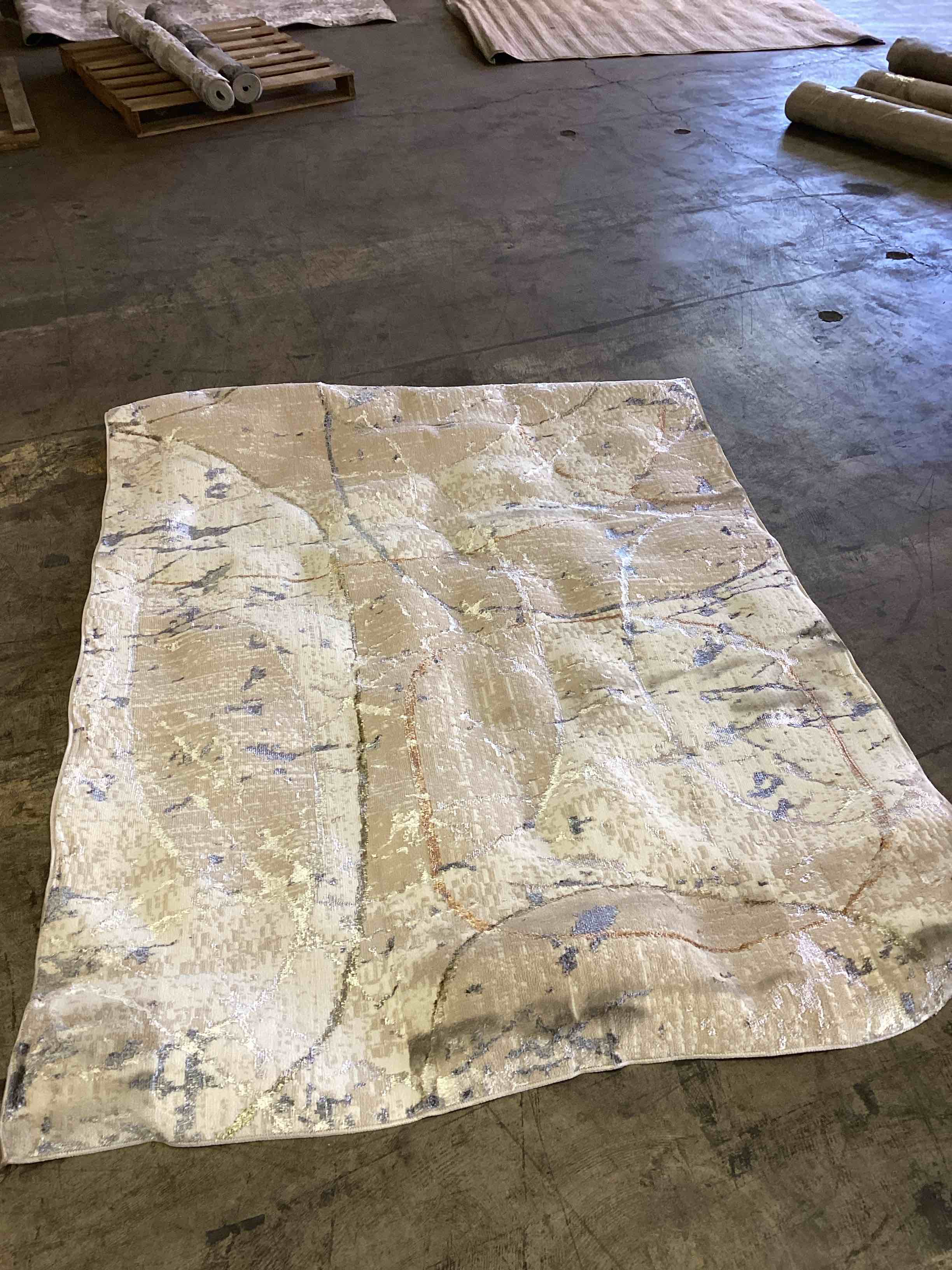 New Atlanta Collection Pera Area Rug (5’*7’) grey/beige