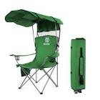 Elevon Camping Chair, Oversized Folding Chair with Canopy, Portable Outdoor Chair with Arms, Cup Hol